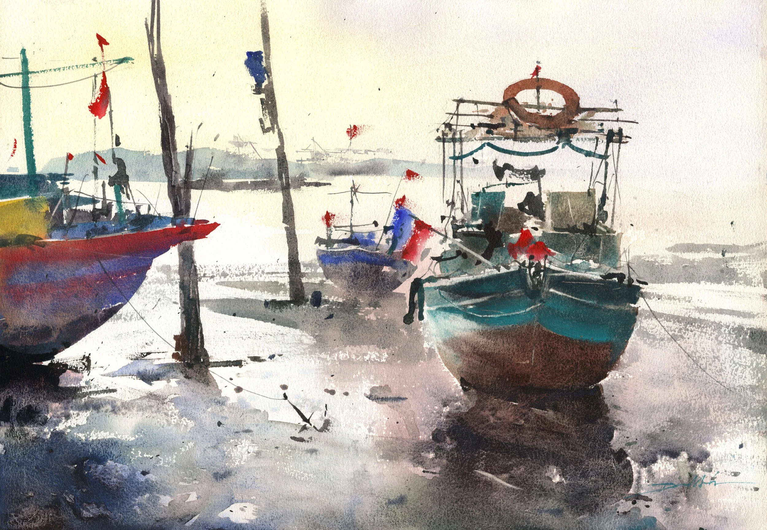 25010 Boats at Rest II, 36x51cm.jpg