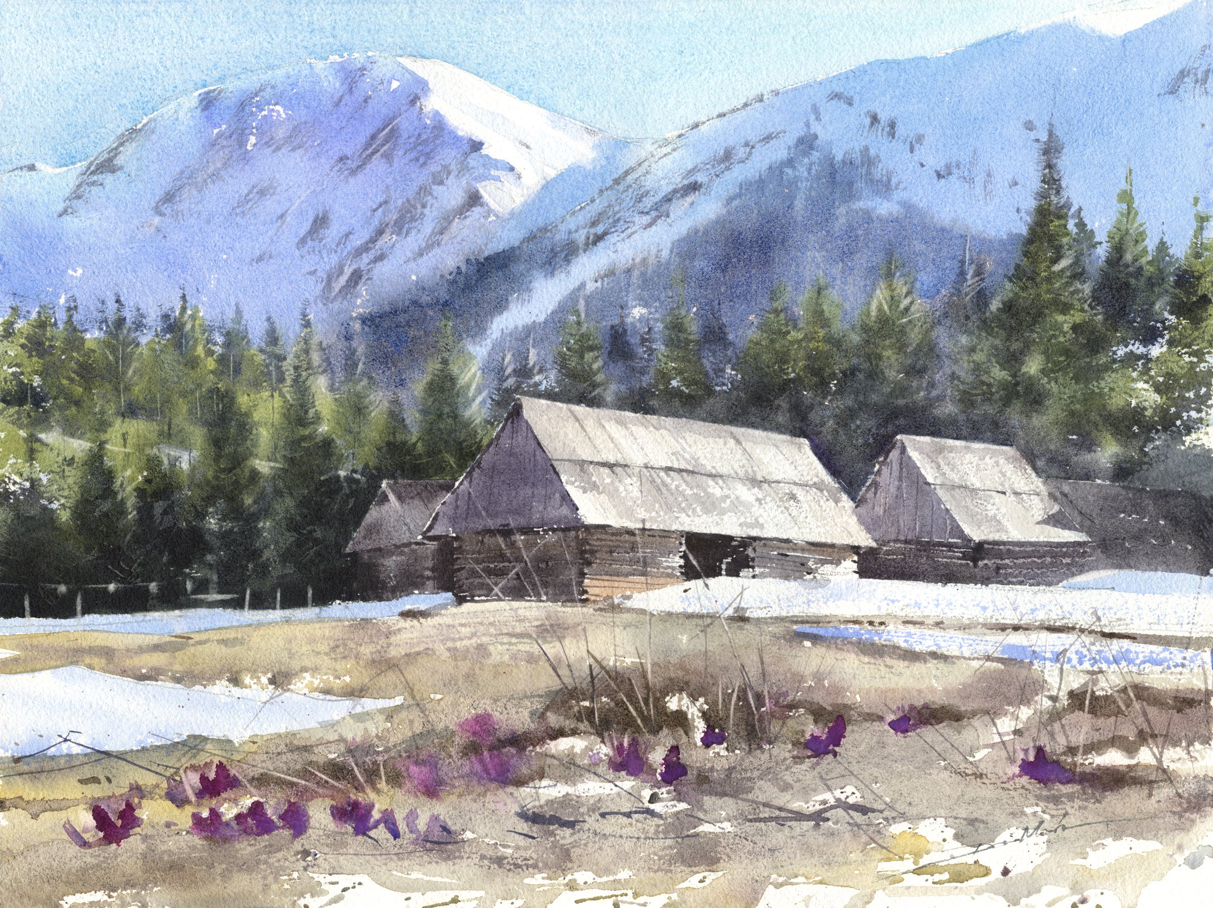 25032 Spring in the Tatra Mountain, 30x40cm.jpg