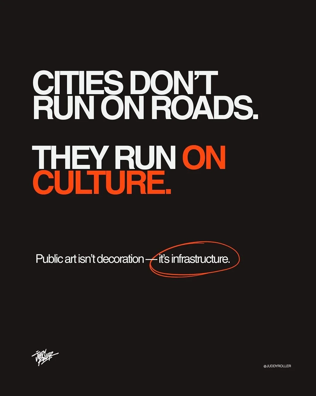 Cities love to talk about infrastructure. The rail loops, the precincts, the shiny &ldquo;activation&rdquo; zones.

But the truth is simple:
Culture moves people more than concrete ever will.

Public art drives tourism, identity, dwell time, communit