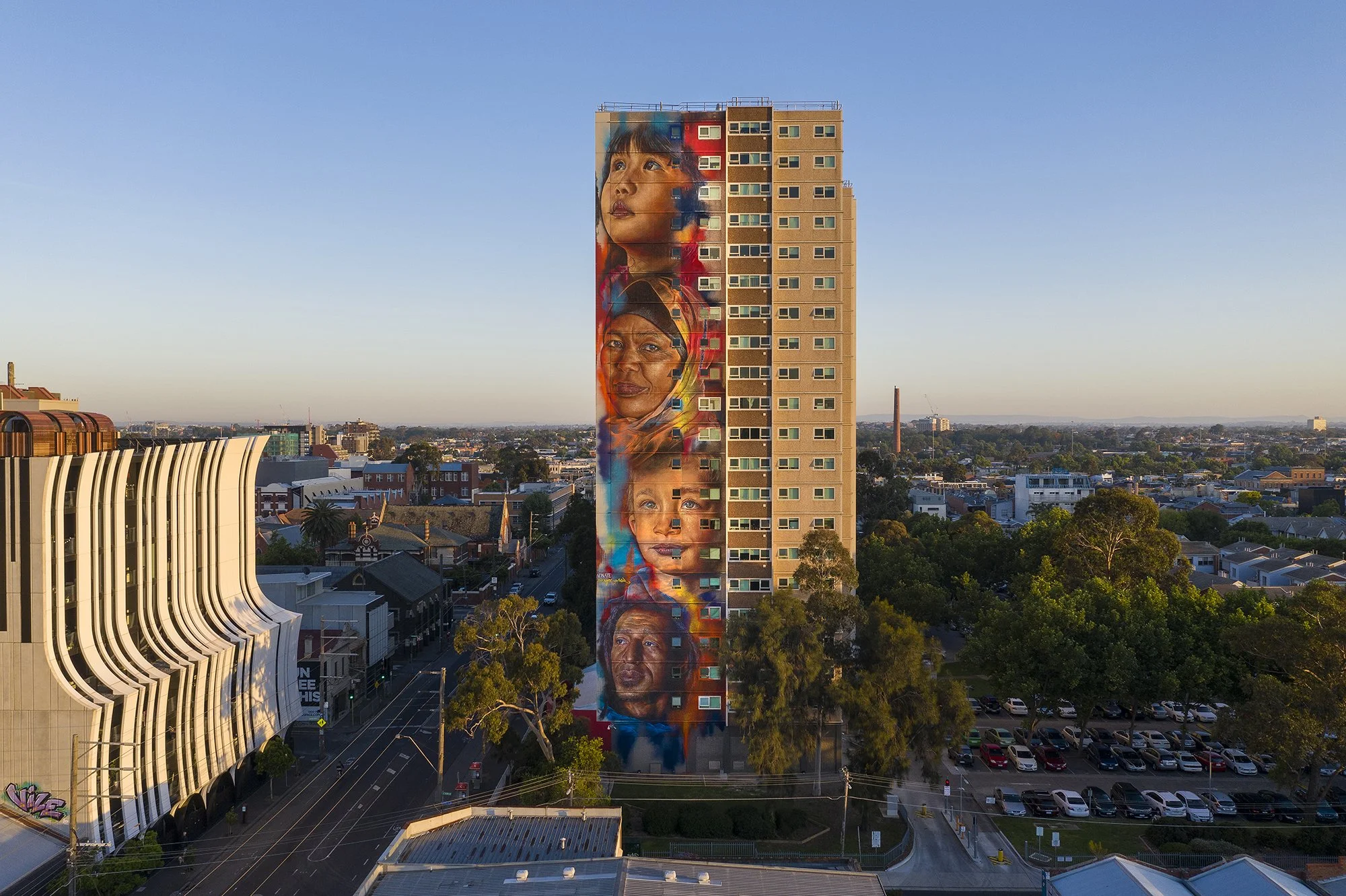 An image of a mural on a collingwood housing estate by Adnate