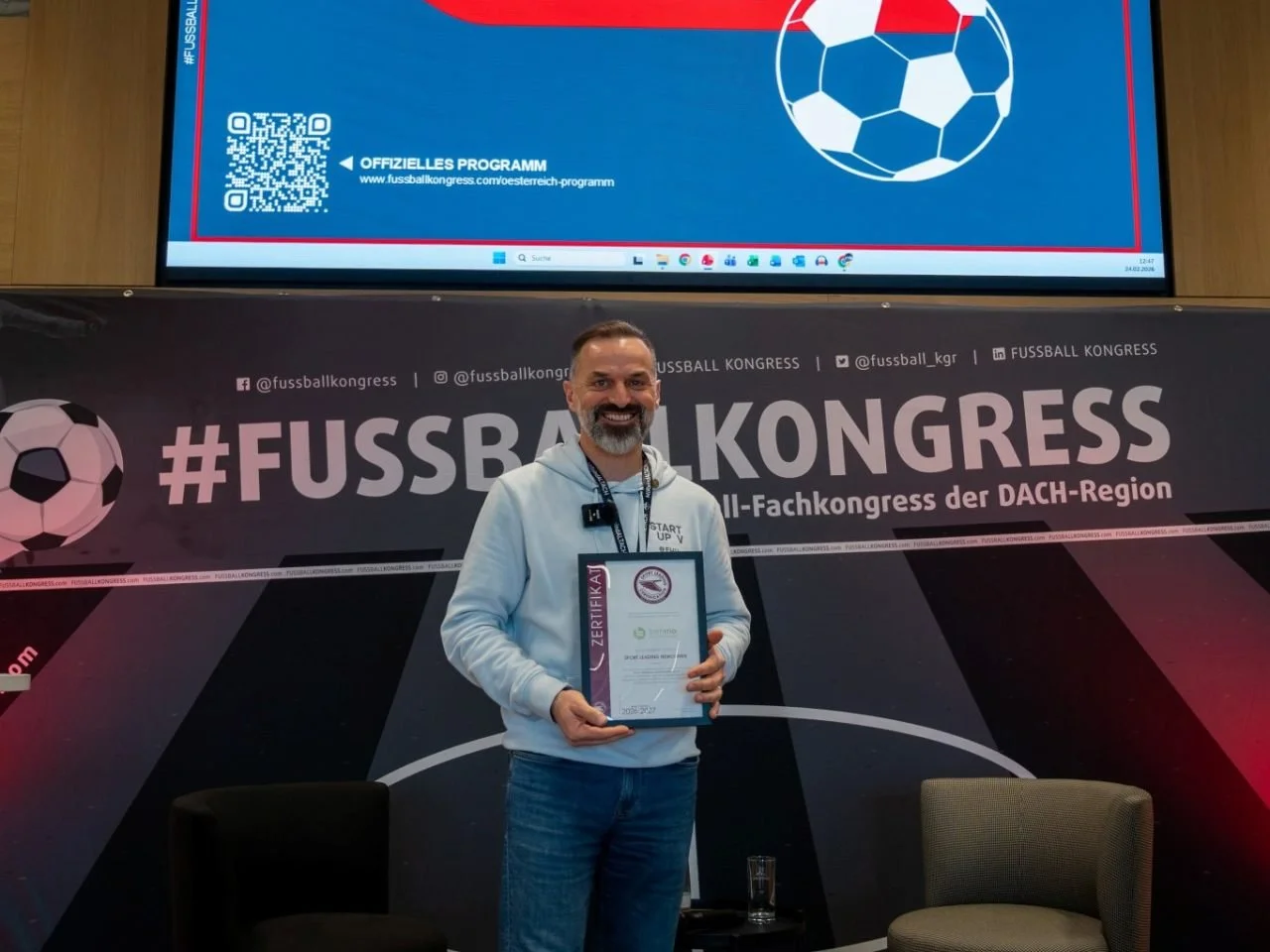 Sportguetesiegel Karim Allouche Fußball Kongress in Altach