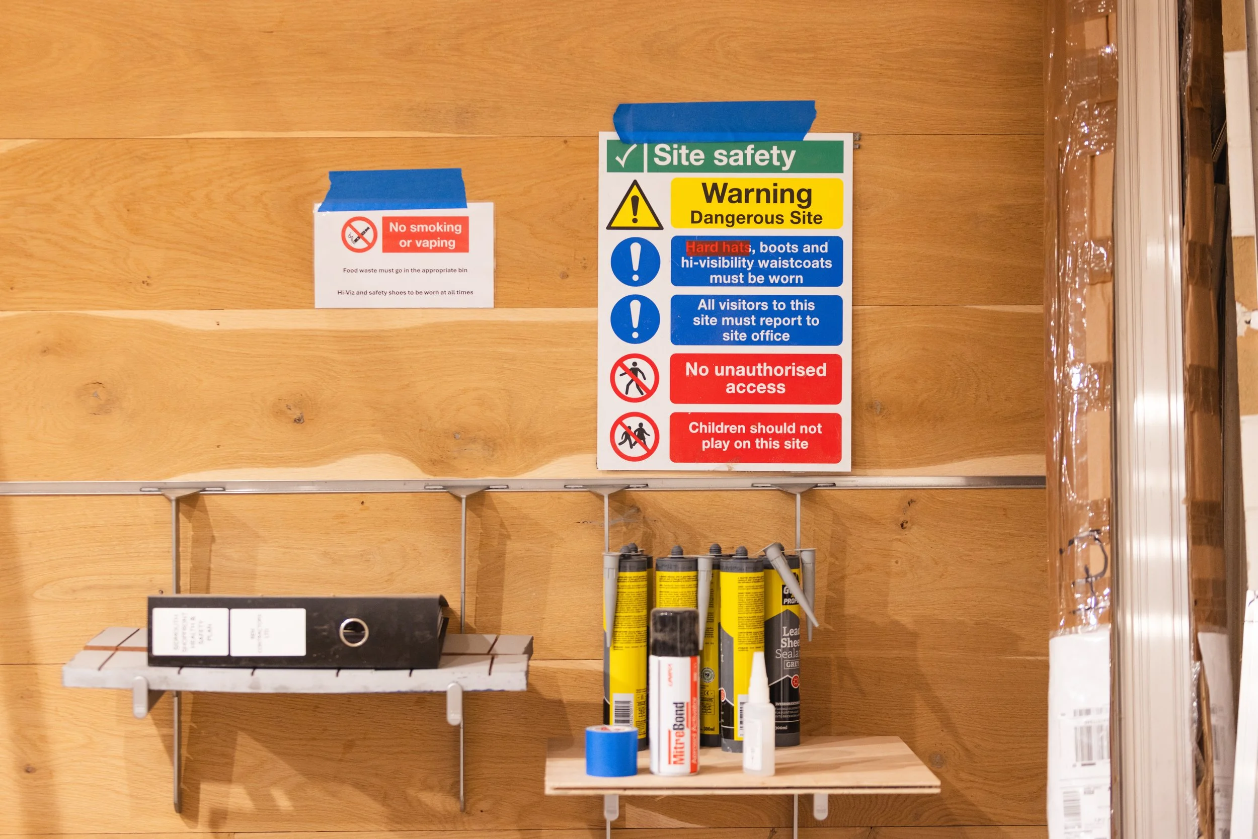 Items displayed onsite during a REN Contractors job