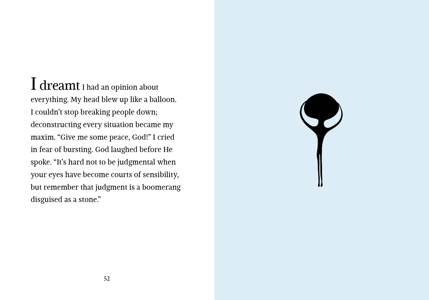 God Made Me from Spare Parts - Judgment parable, Page 52 from the book with an illustration by Tji.