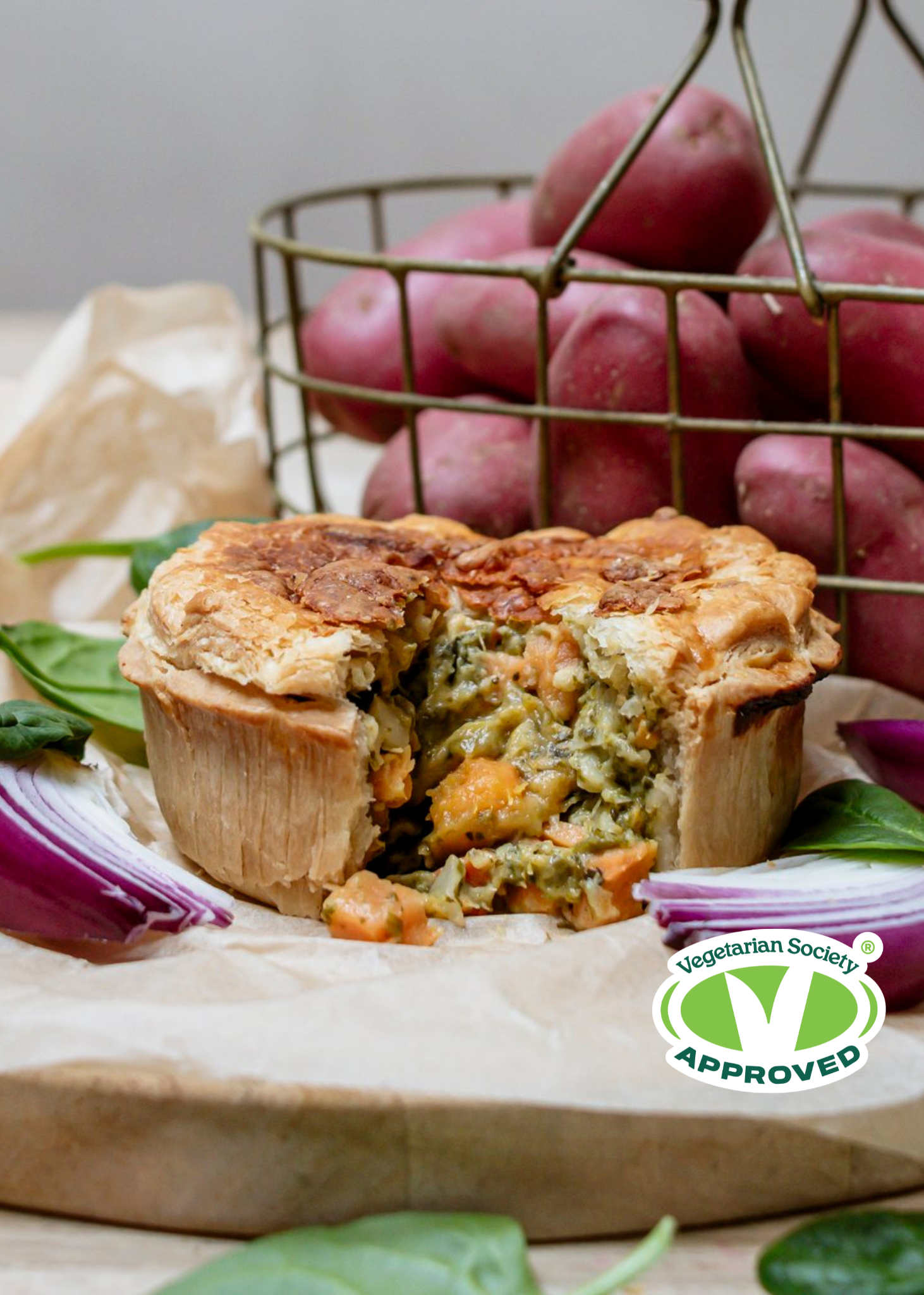 Sweet Potato, Spinach & Goats Cheese Pie 285g