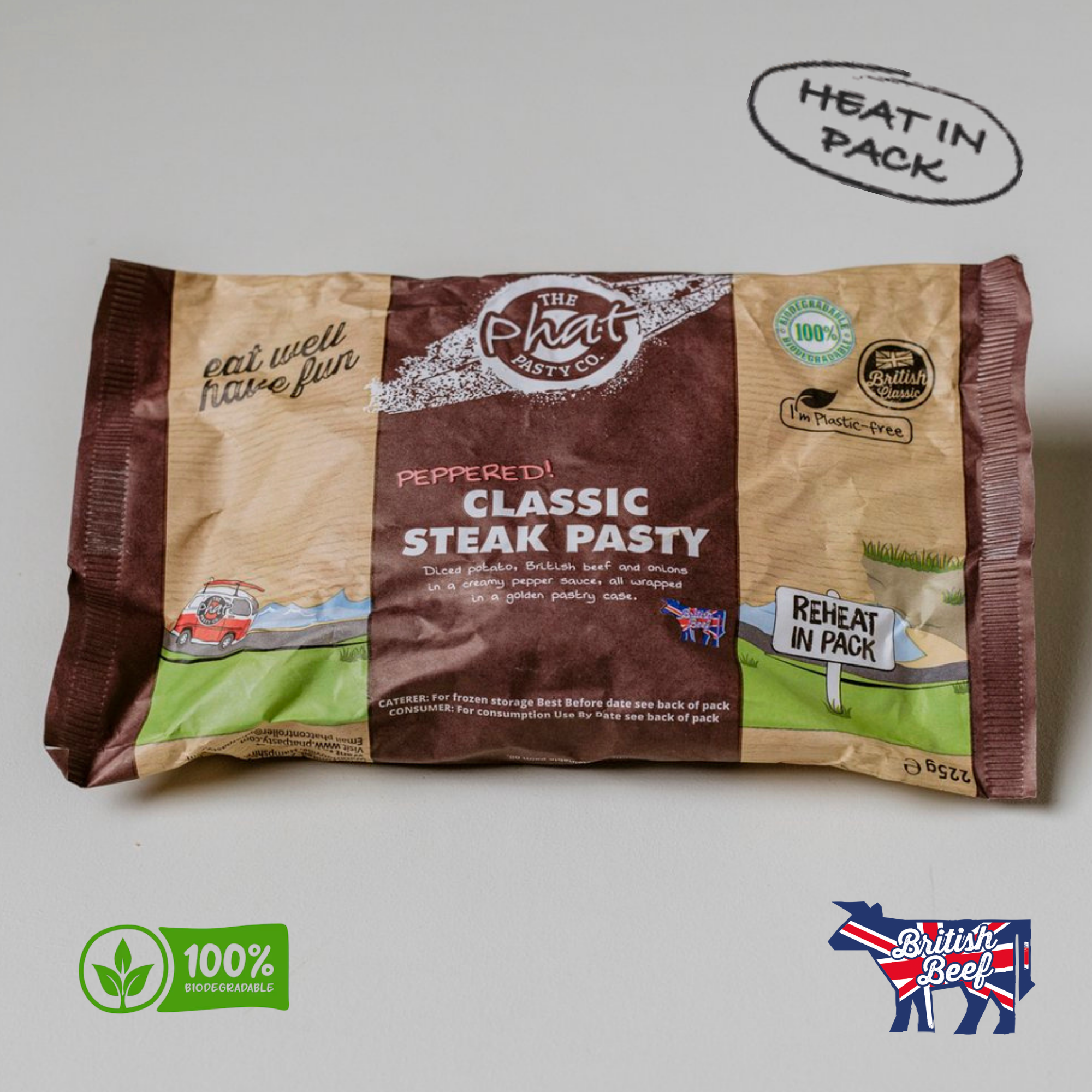 Wrapped Peppered Steak Pasty 225g