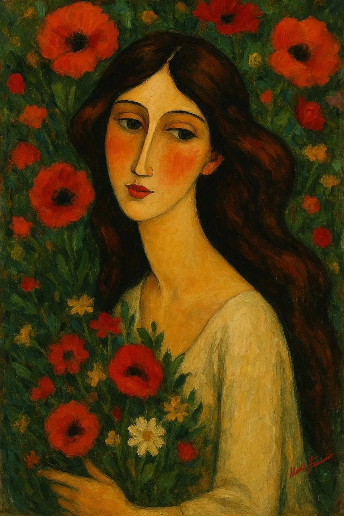 She carried flowers like someone keeping a promise