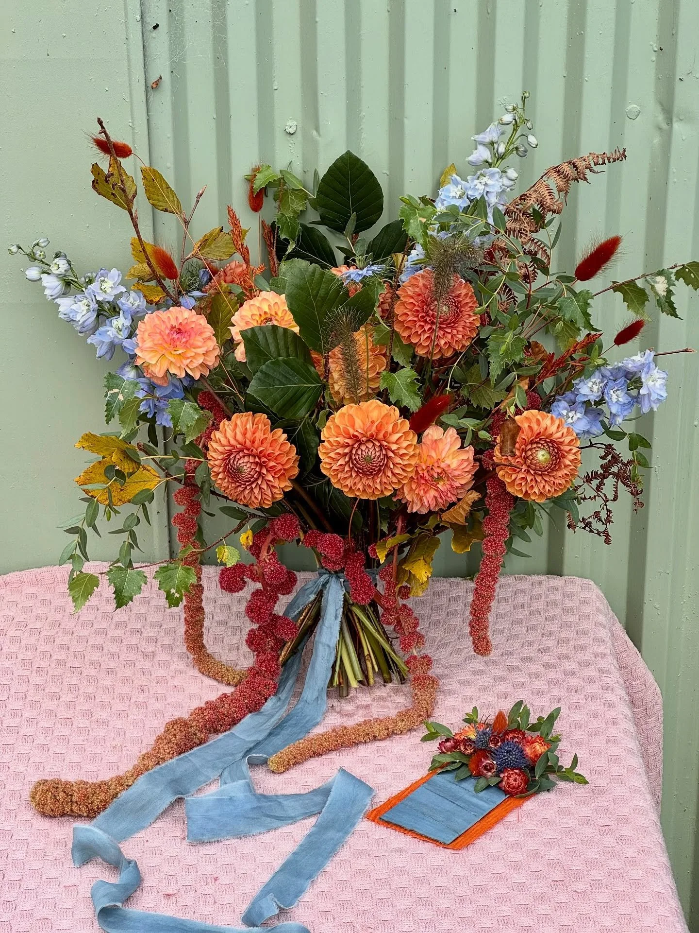 congratulations to the lovely lara and quy who married in lochaber this weekend 💒 

for their autumnal elopement, they chose a beautiful, romantic colour palette: warm oranges, deep greens and light blue. 

I was delighted to bring their vision to l