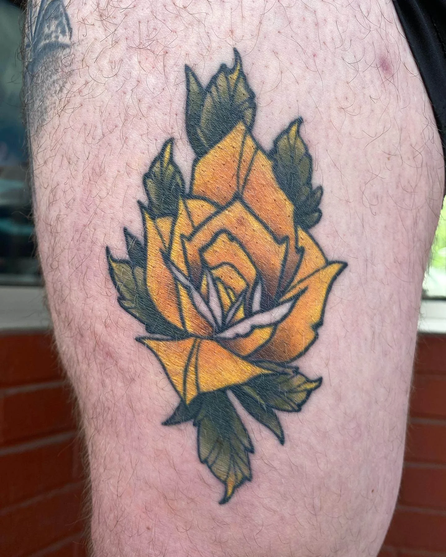 Neotraditional rose in full color