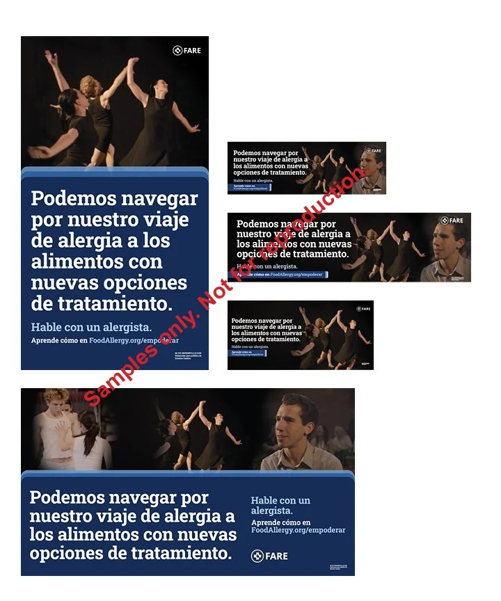 Samples of FARE digital ads in Spanish