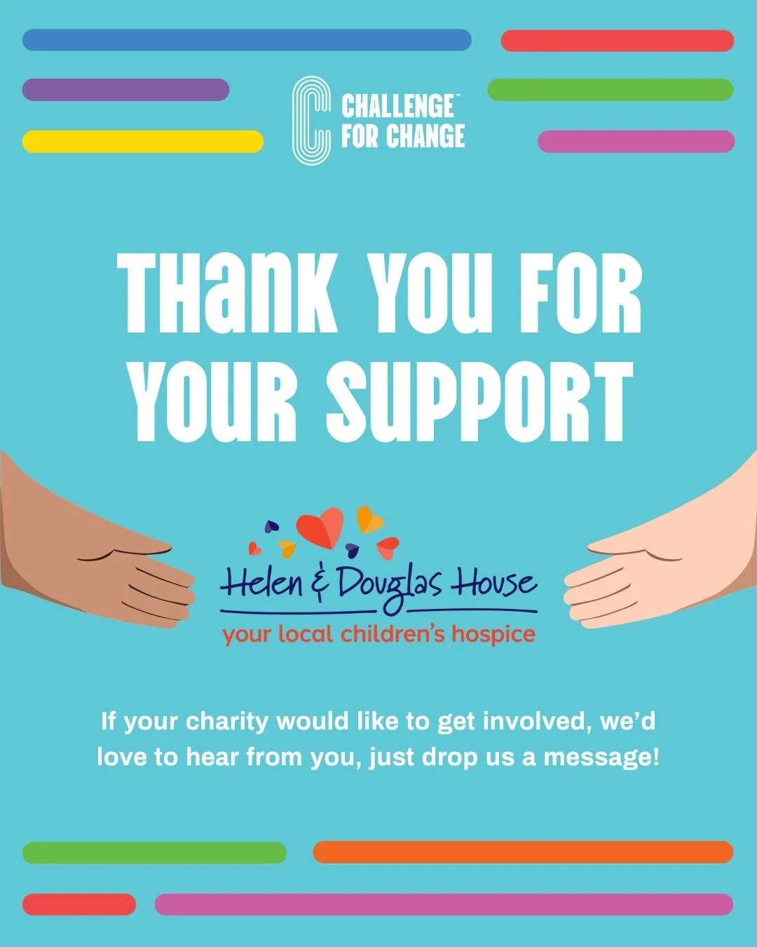 We&rsquo;re honoured to welcome @helenanddouglashouse to Challenge for Change, a truly compassionate charity providing specialist hospice care for babies, children and young people with life-shortening conditions.

Based in Oxford, Helen &amp; Dougla