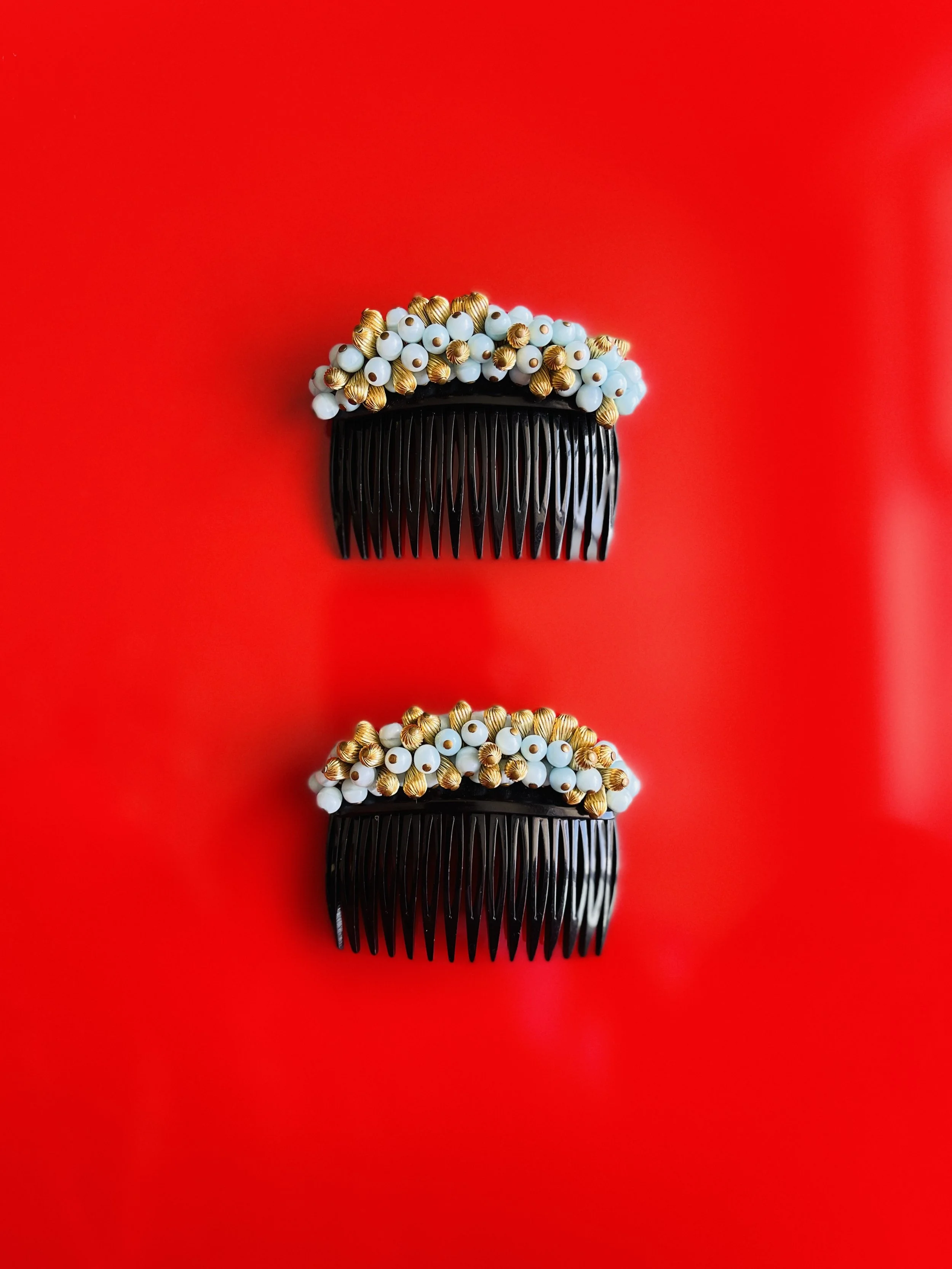 Golden Blue  Grape Hair Comb