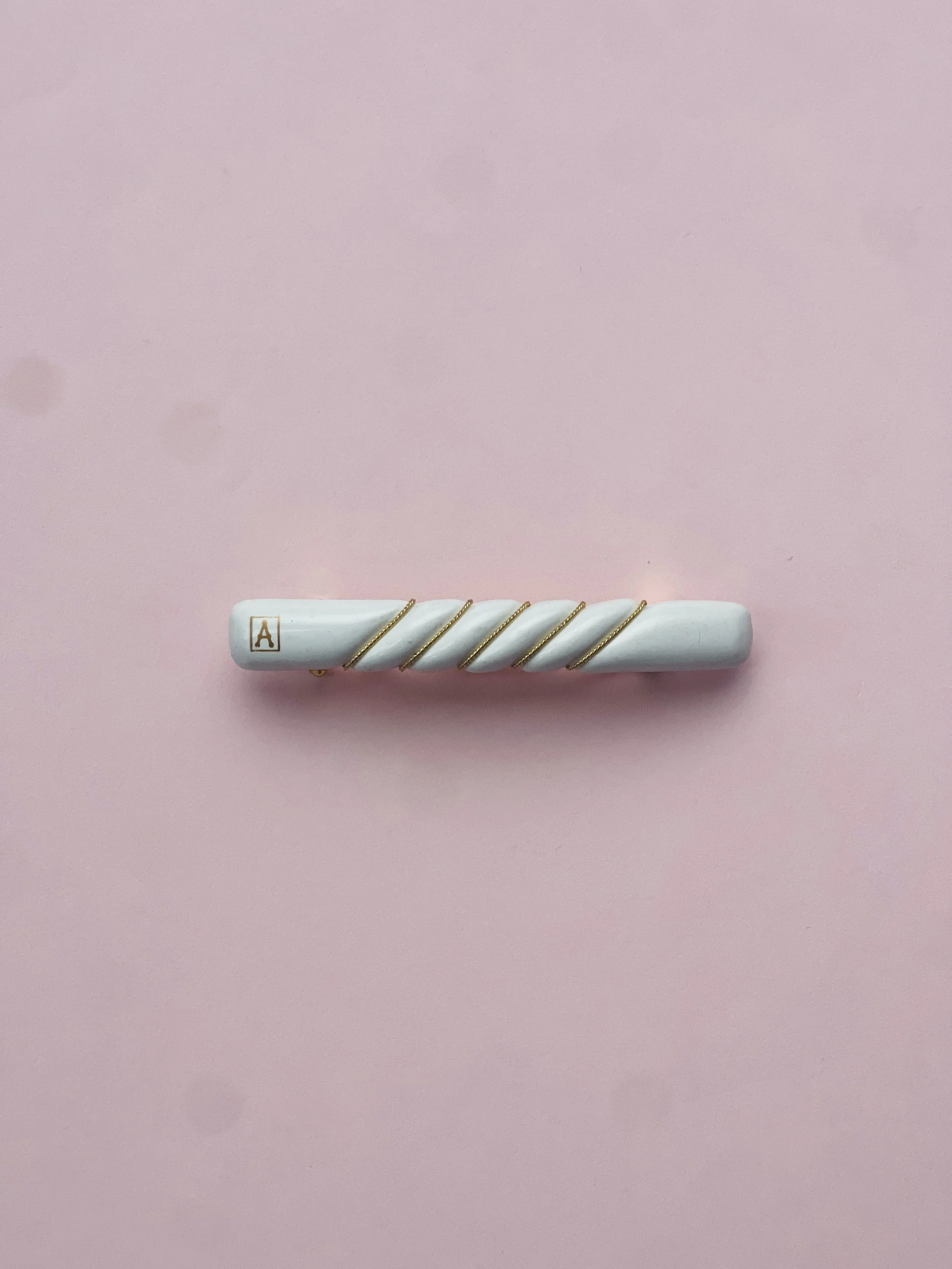 White & Gold Barrette
