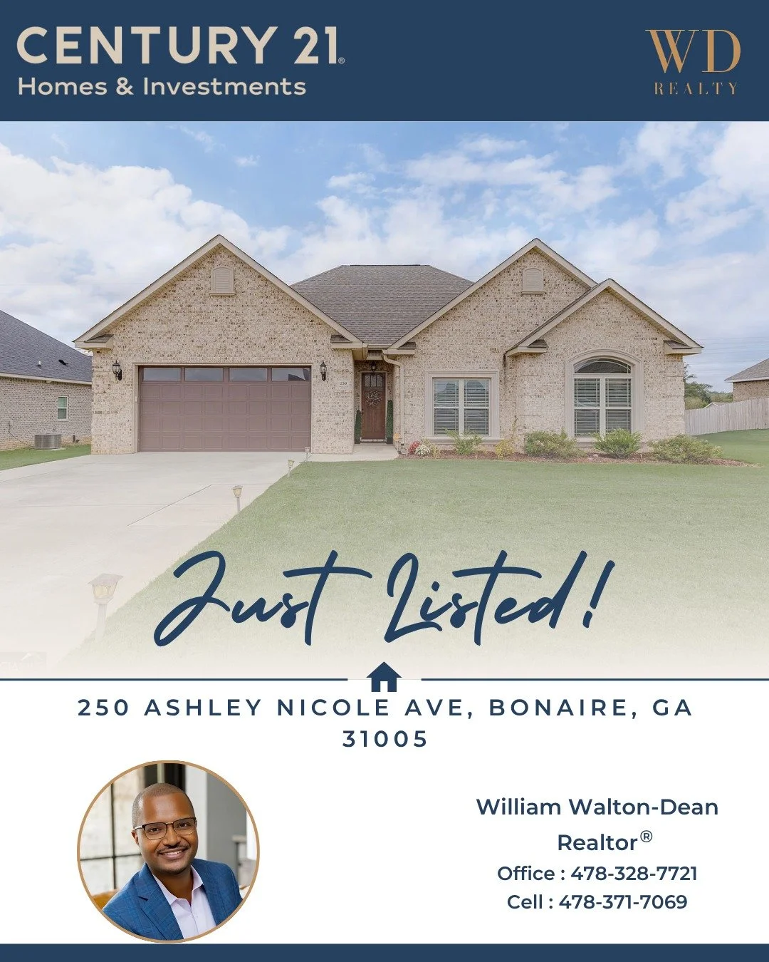 250 Ashley Nicole Ave, Bonaire, GA 31005
A stunning home in one of Bonaire’s most desirable neighborhoods — ready for its next owner.
#JustListed #BonaireRealEstate #GeorgiaHomes #NewOnTheMarket #RealtorLife