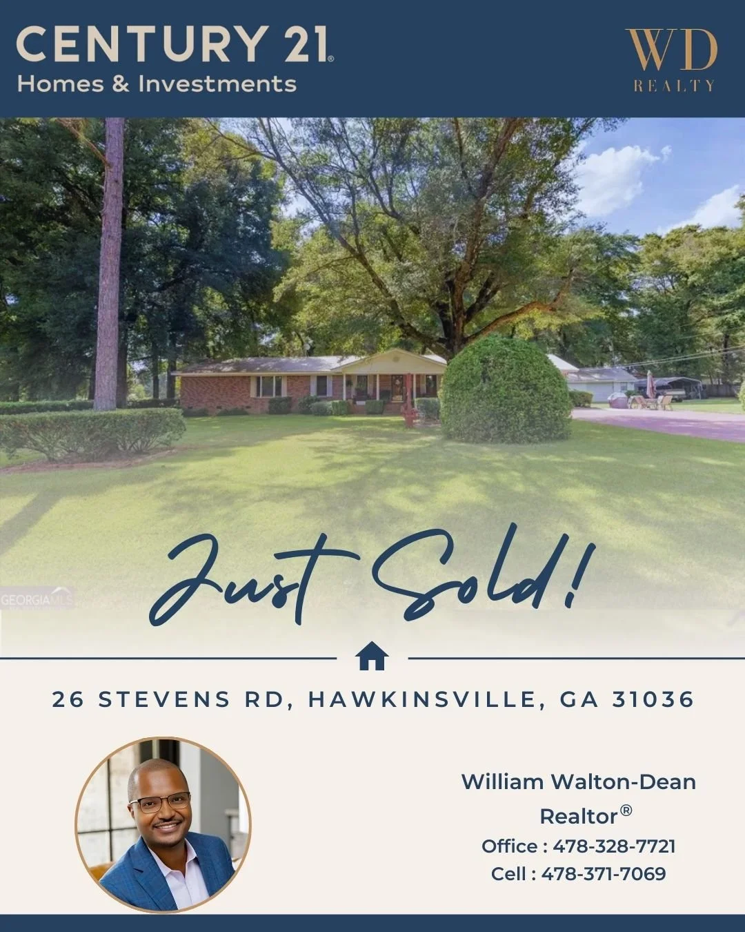 Just Sold! 🏡
Congratulations to the seller of 26 Stevens Rd, Hawkinsville, GA 31036! It was a pleasure working together to make this sale a reality. A big thank you for trusting me, 
to guide you through the process. 🙌

If you're thinking of buying