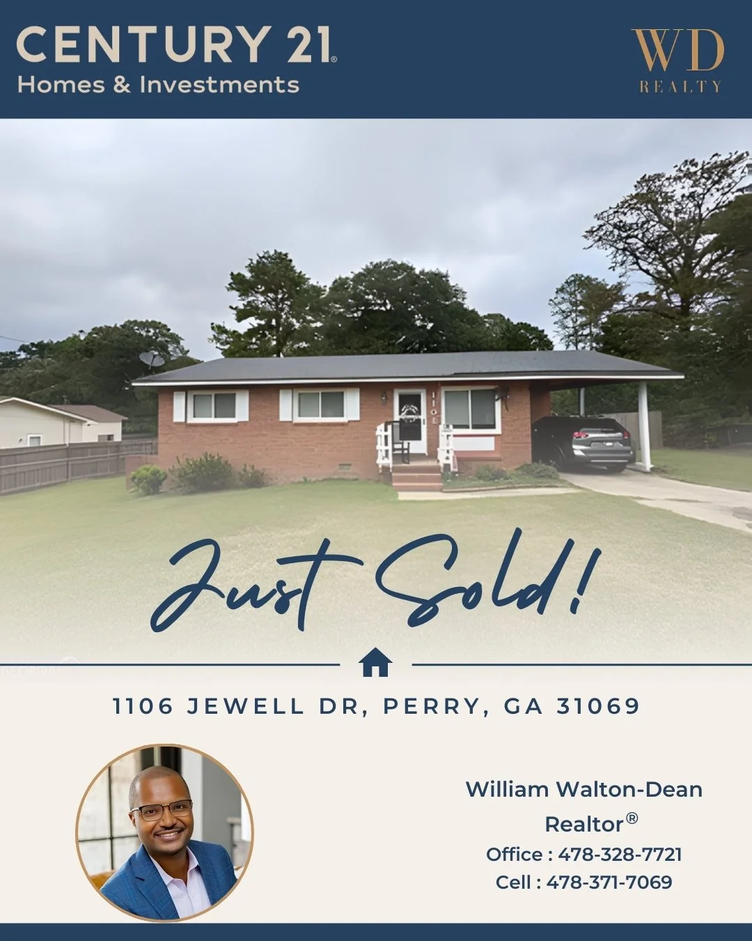 Just Sold✨🏠
📍 1106 Jewell Dr, Perry, GA 31069 

Another home secured in Perry GA. Grateful for the trust placed in  Walton-Dean to navigate value, timing, and strategy in the Warner Robins and Perry GA real estate market. Wishing our clients a life