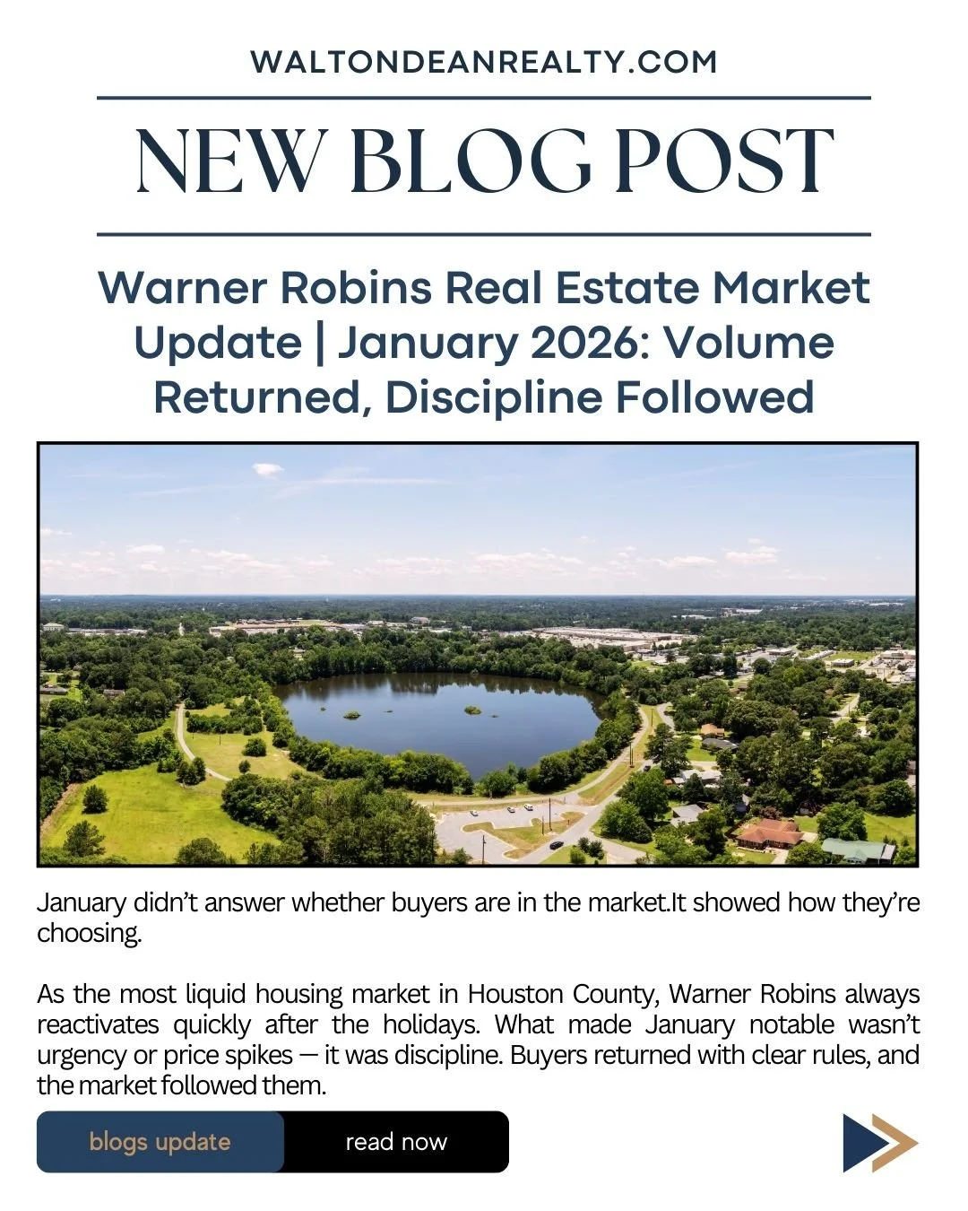 January didn&rsquo;t bring chaos to Warner Robins.

 It brought structure.

52 homes closed. Inventory remained substantial.
 Buyers returned &mdash; but with defined price bands, neighborhood preferences, and condition standards.
That tells us somet