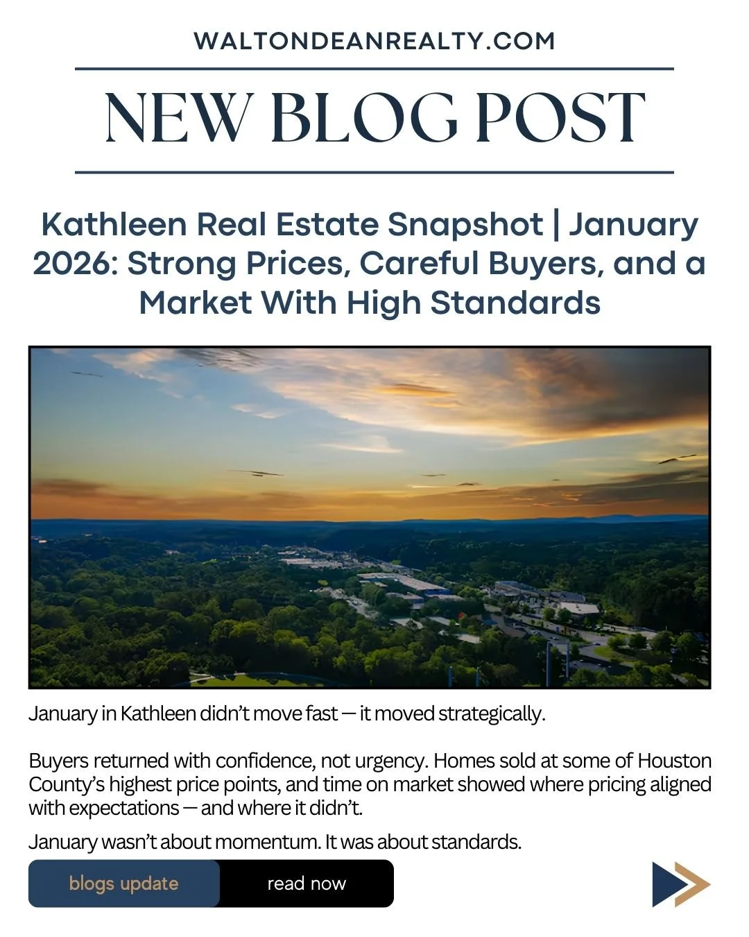January 2026 in Kathleen reflects a market operating with structure and discernment. Sale prices remain firm, but buyers are evaluating homes with heightened attention to condition, updates, and price alignment. 

Well-positioned properties are still