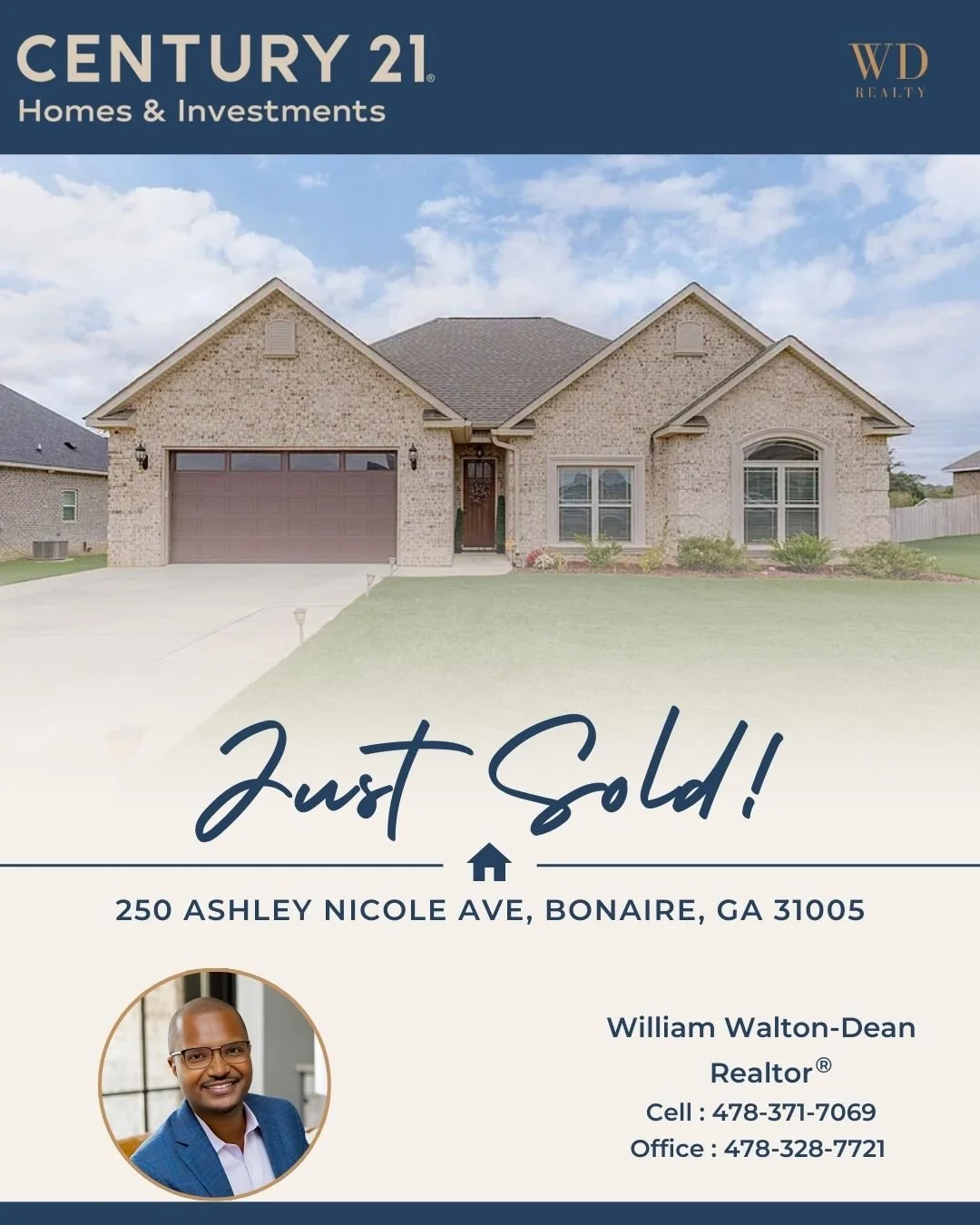 SOLD in Bonaire! 🏡✨

Congratulations to my wonderful sellers on the successful sale of their home at 250 Ashley Nicole Ave, Bonaire, GA. I&rsquo;m grateful for the opportunity to represent them and guide them through every step of the selling proces