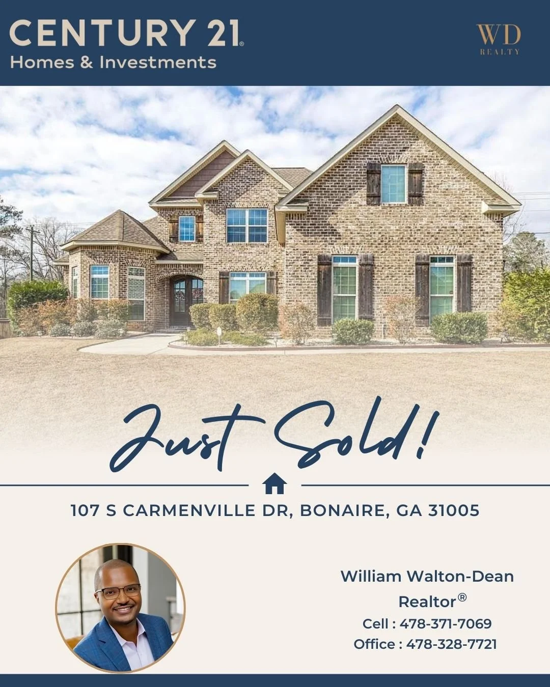 Another successful closing in Bonaire! 🎉

Proud to have represented the sellers and helped them achieve a smooth and successful sale. Congratulations to everyone involved!

#JustSold #SoldByCentury21 #SellerRepresentation #BonaireGA #GeorgiaRealEsta