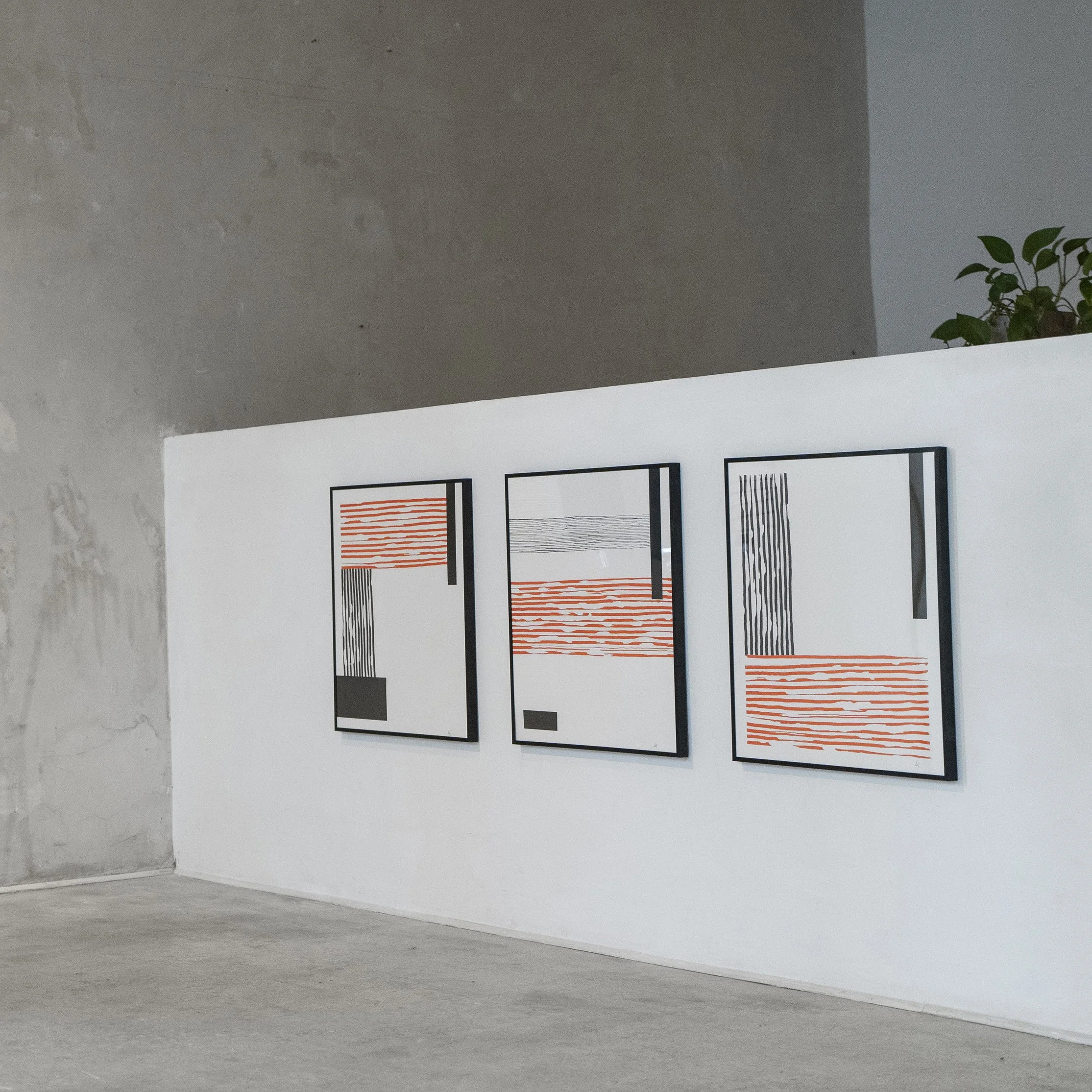 Triptych 270924, 50x40 cm each, Indian ink and gouache on paper. Price on request