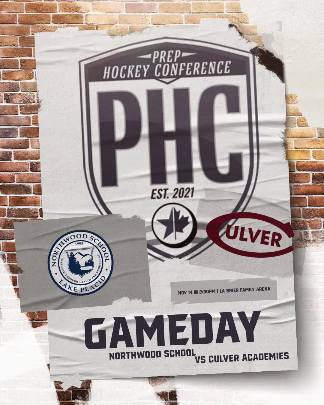 #thePHC weekend at St. Andrew's College has @northwood.boyshockey taking on @cmahockey at 2:00pm at La Brier Family Arena. 
Watch: https://www.youtube.com/@sachockey1899/streams