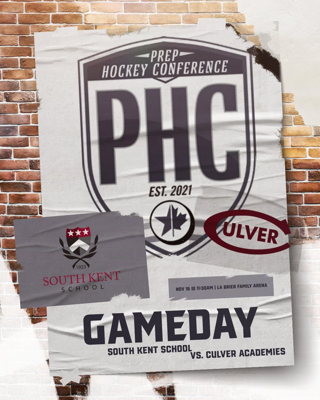 #thePHC weekend at St. Andrew's College has @southkent_hockey taking on @cmahockey at 11:30am at La Brier Family Arena. 
Watch: https://www.youtube.com/@sachockey1899/streams
