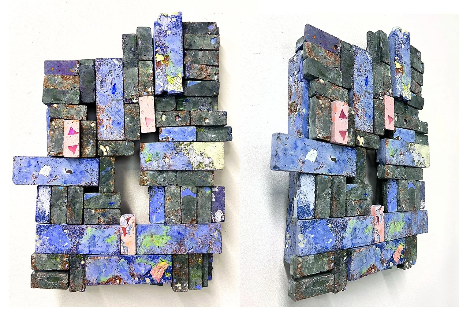 earthy toxic (2025) plaster, concrete, glass, pigment 13x12x2