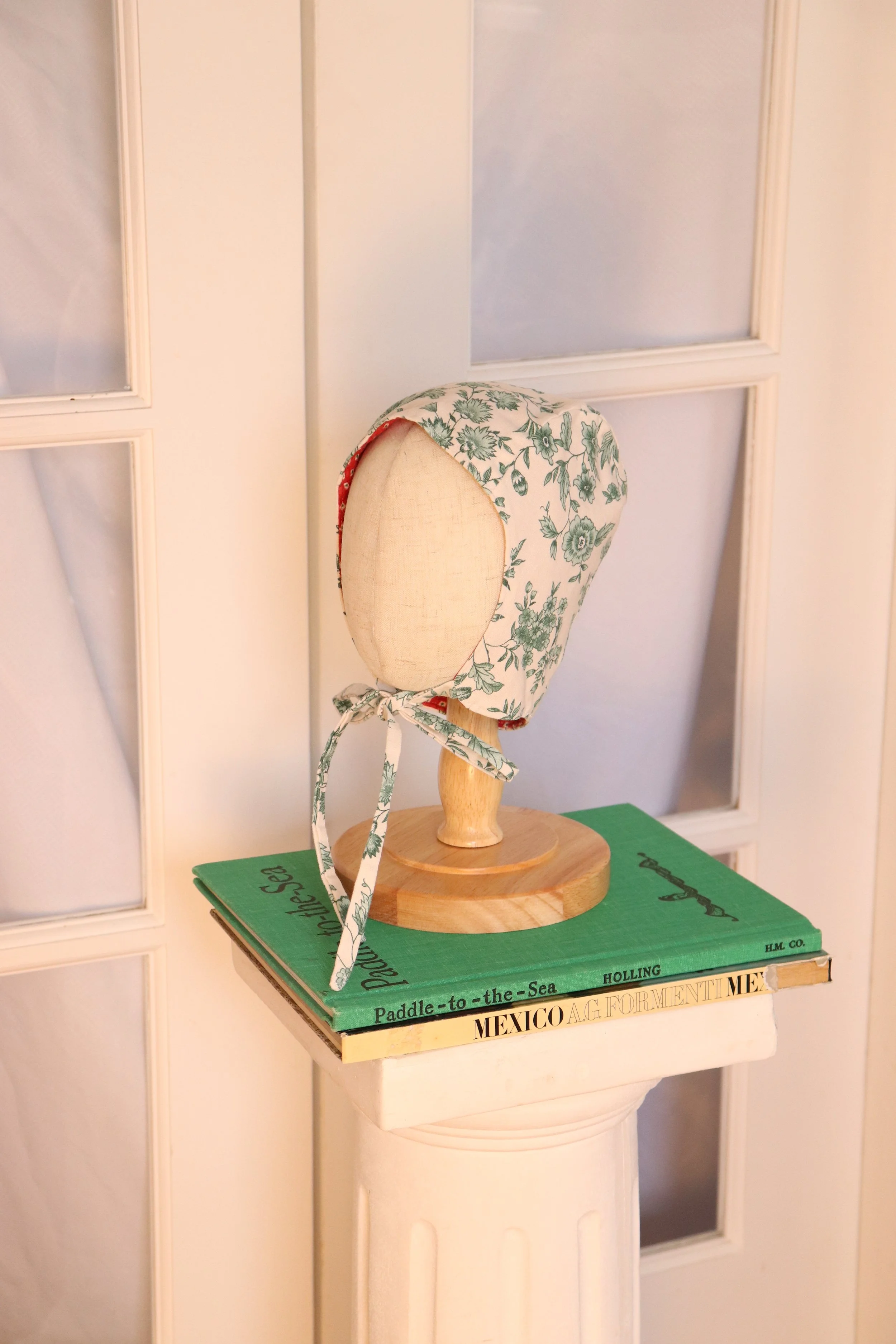 Mint Floral Baby Bonnet