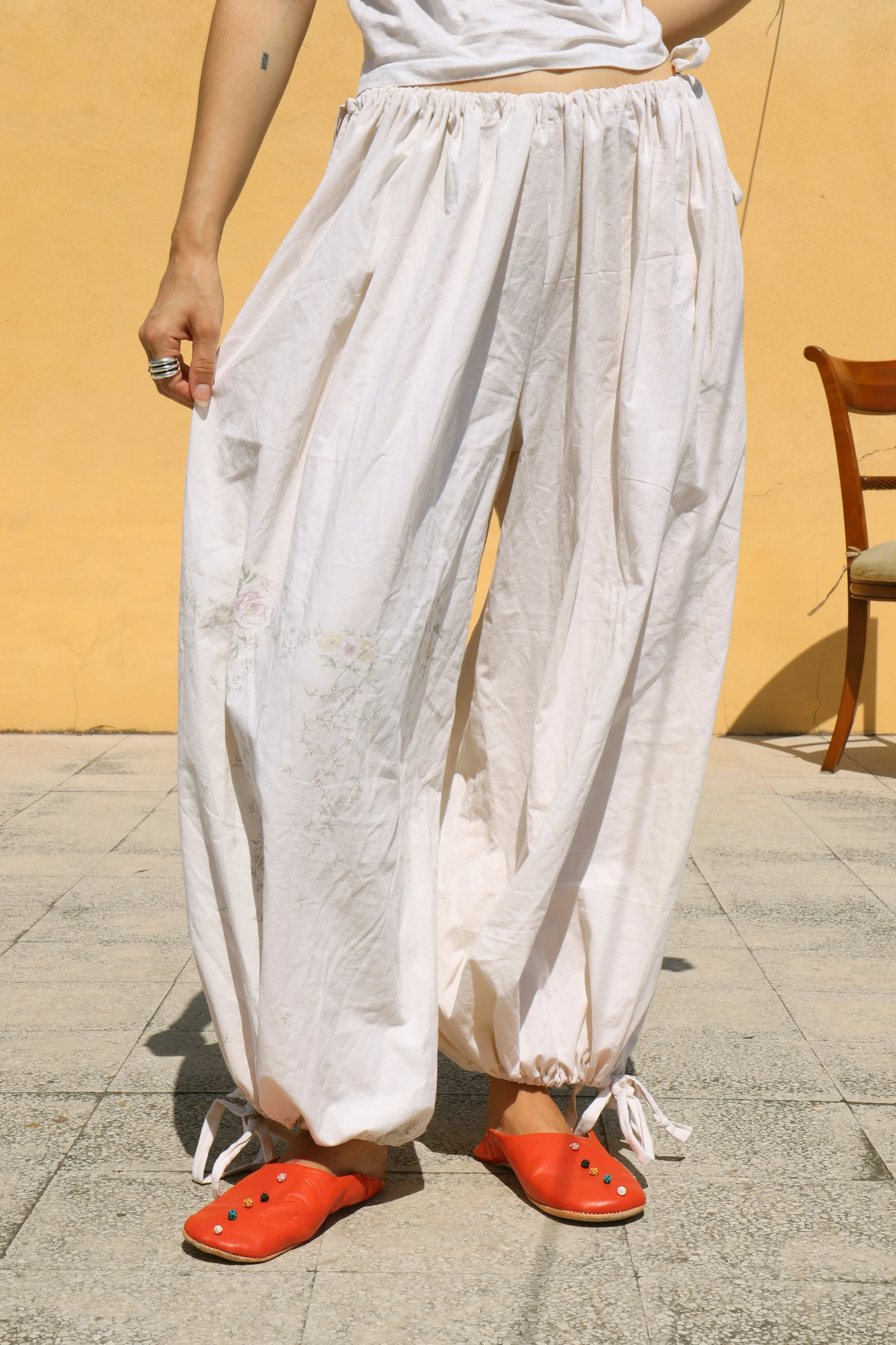Floral Border Betty Balloon Pants