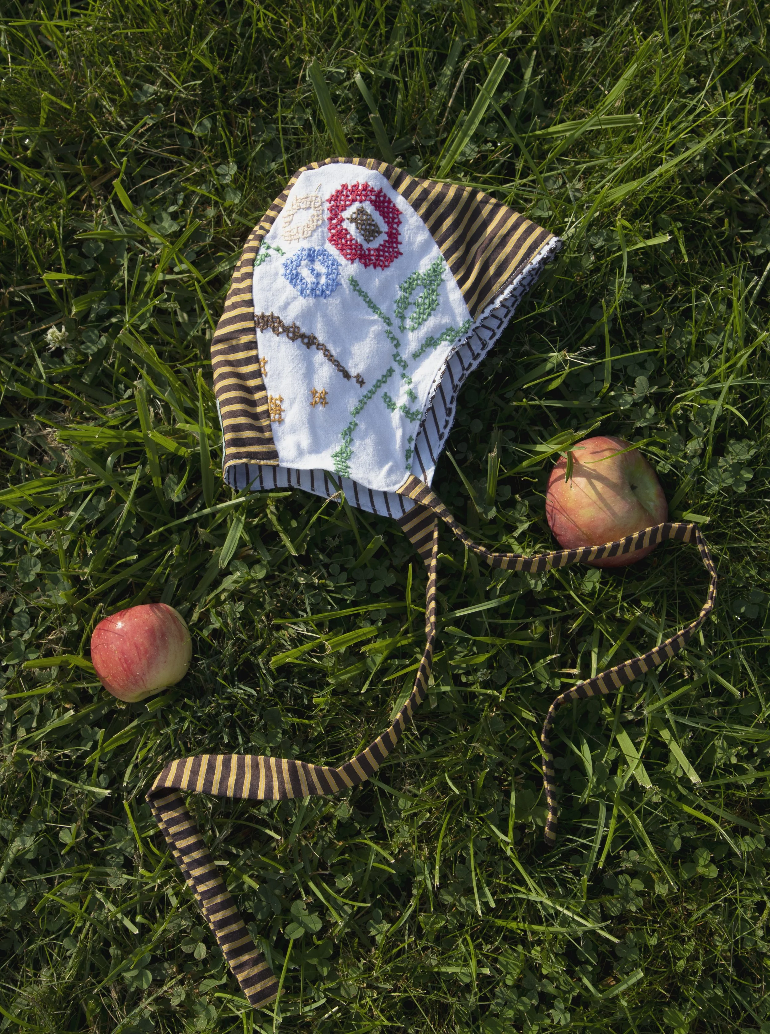 Harvest Bouquet Embroidered Baby Bonnet