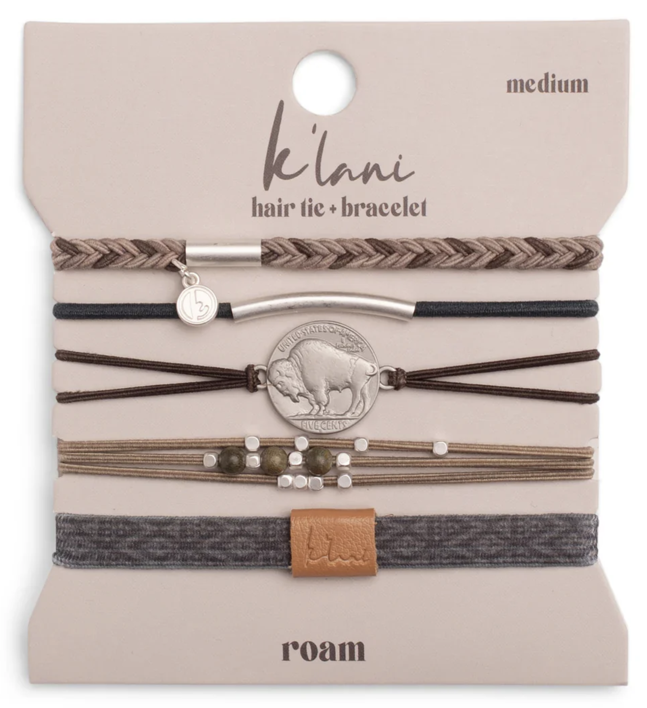 K’Lani Roam Buffalo Charm Hair Tie Bracelets