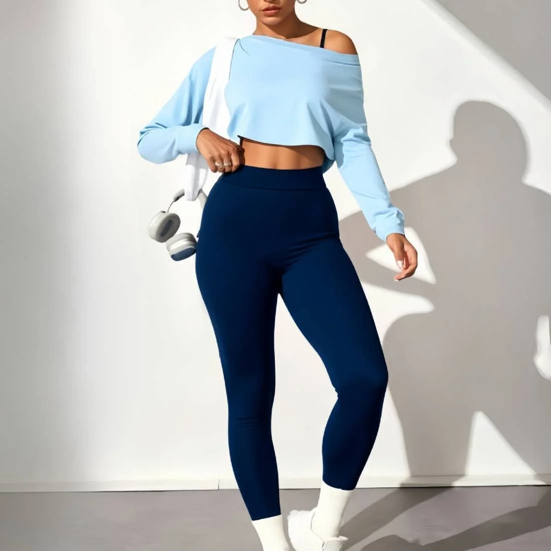 Sodalemon Off-the-Shoulder 3-Piece Activewear Set