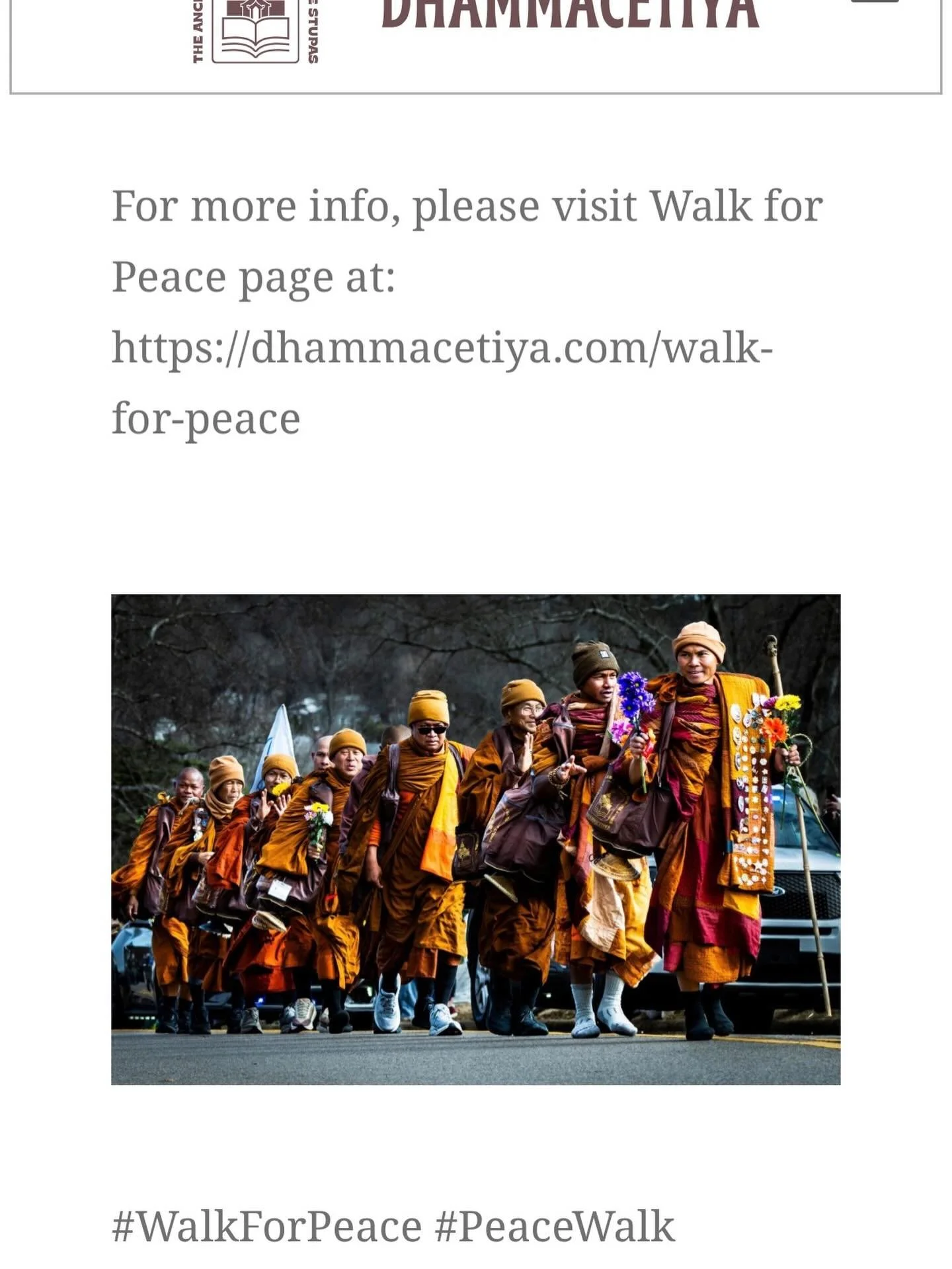 108 days. 2,300 miles. One message: peace. 🕊️

Through brutal weather, physical strain, and unexpected setbacks, these Buddhist monks walked from Texas to Washington, D.C., arriving on schedule with unwavering commitment.

Today, the peace gathering