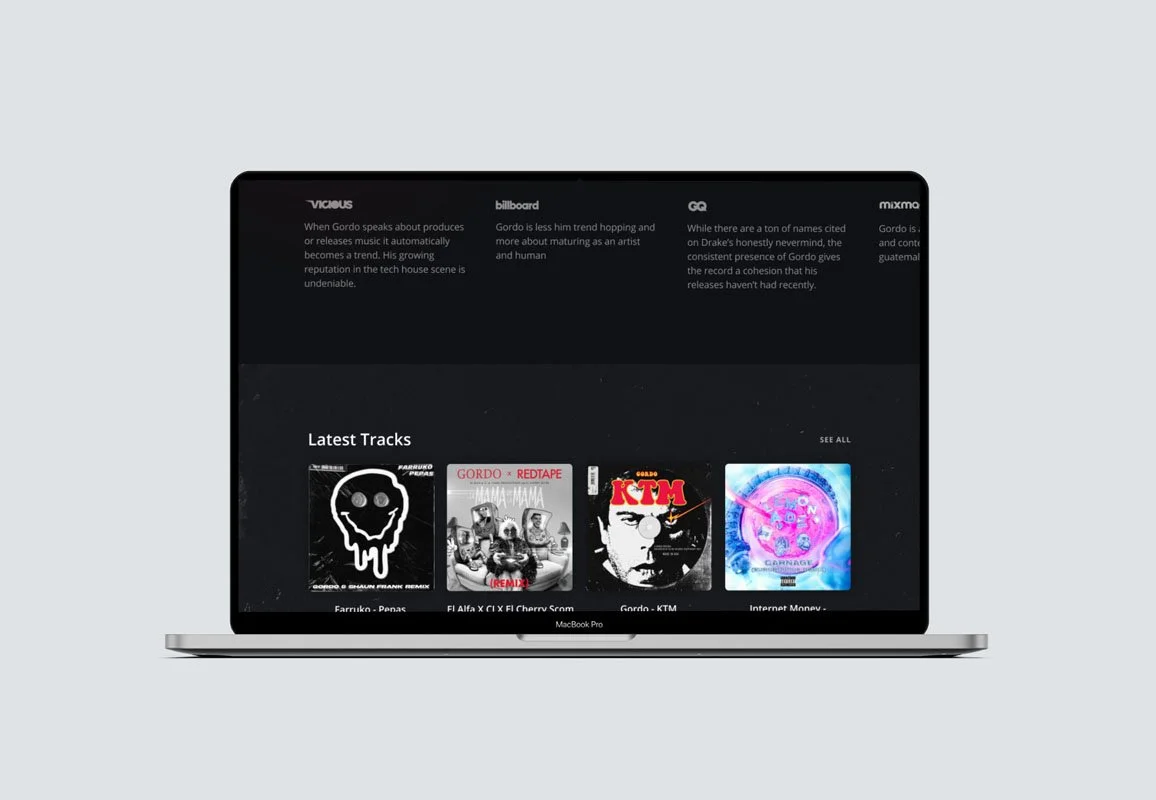Gordo — Music Website Design — Minimist Web Design