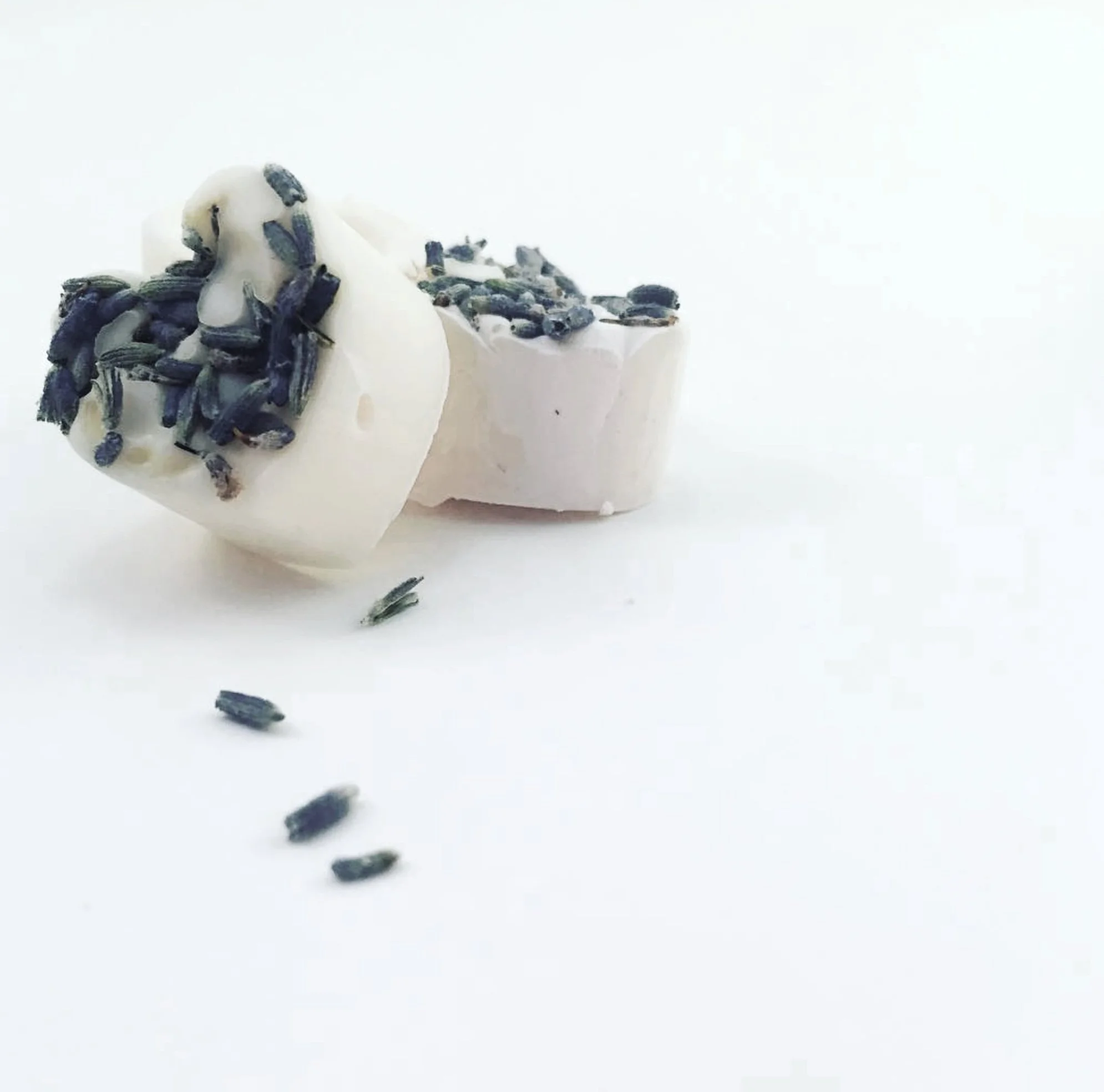 Heart haped mini soaps with lavender buds