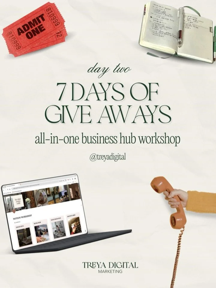 Day 2 of 7 in our 7 Days of Giveaways 🪩🥂 a little something to give back to the amazing women building their dreams 🎁👩🏻&zwj;💻✨

TODAY&rsquo;S PRIZE:
✨ a free ticket to the Build Your Business Hub workshop (much be local to claim)
✨ access to my