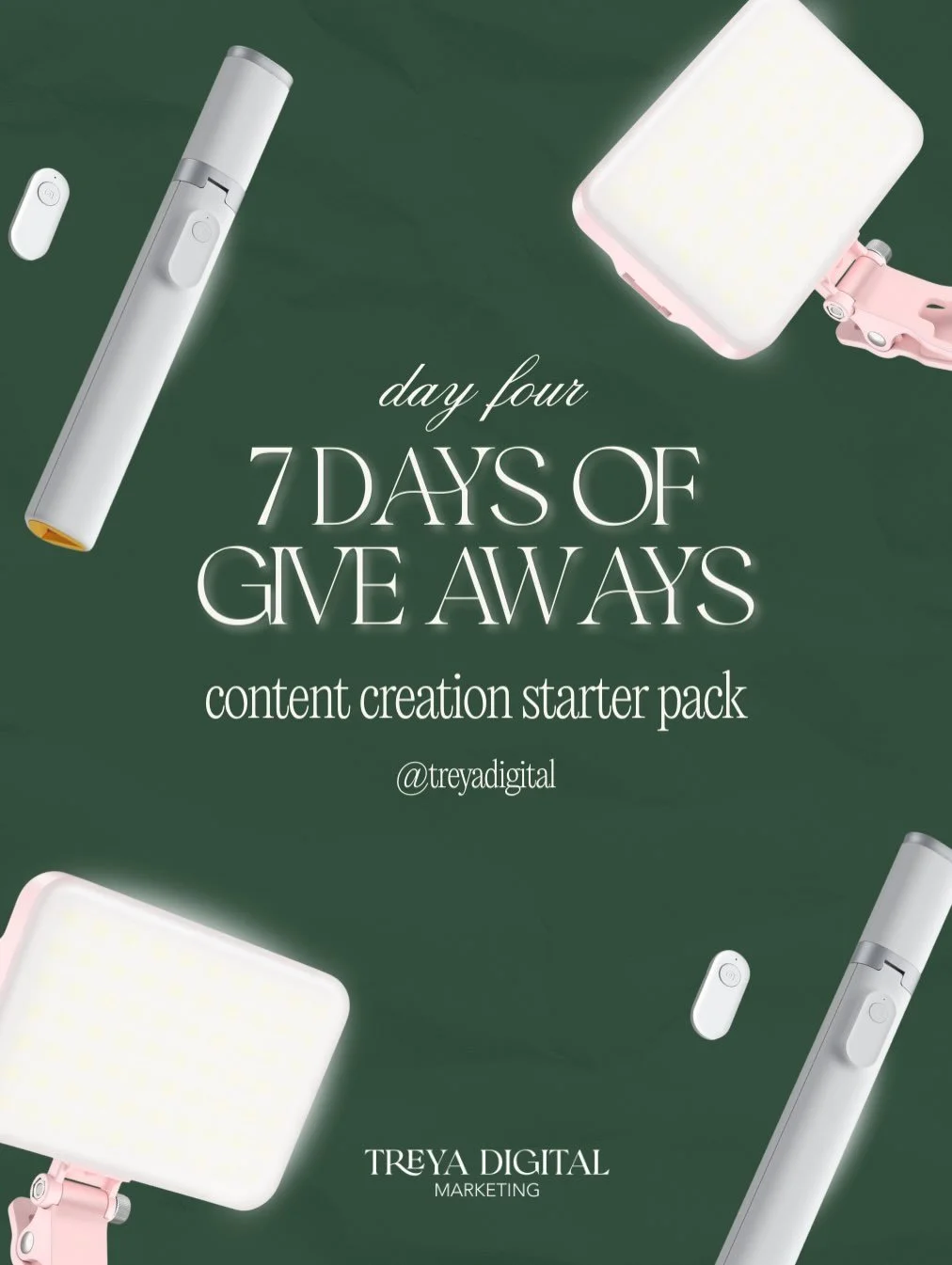 Day 4 of 7 in our 7 Days of Giveaways 🪩🥂 a little something to give back to the amazing women building their dreams 🎁👩🏻&zwj;💻✨

TODAY&rsquo;S PRIZE:
✨ Helping make content creation quick &amp; seamless for you. Your starter pack to start growin
