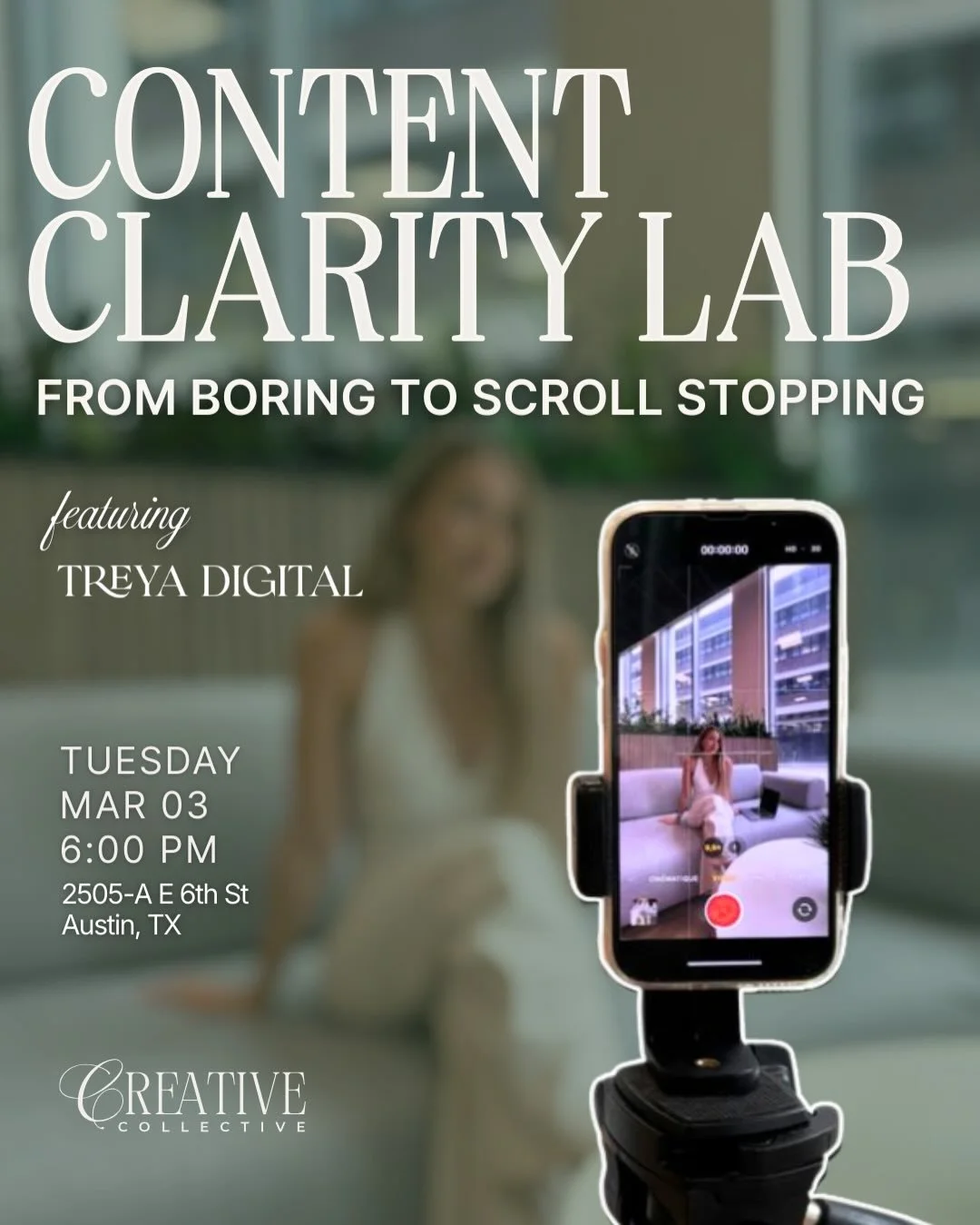 This is your chance to pick the brain of a marketing strategist &amp; creative agency owner and finally start creating content that truly feels like the amazing business you run 🧚&zwj;♀️

🎟️ Current clients of @treyadigital get a free ticket! 

We&