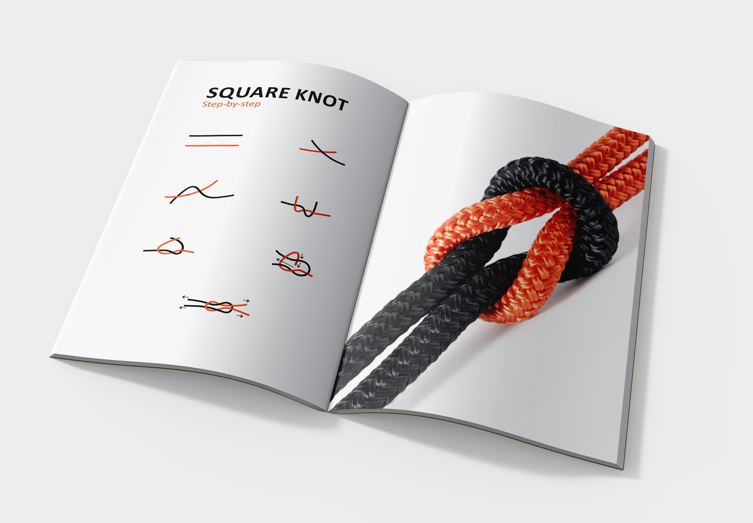 Adobe Illustrator: Knot illustration, magazine mockup.