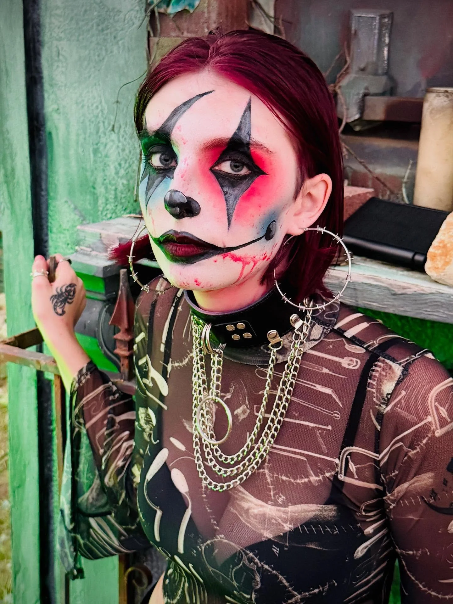Just clowning around at Bat City Scaregrounds tonight! 😜 I&rsquo;m in the Gift Shop next to Castle Orlock!!! Come by and say hi!!