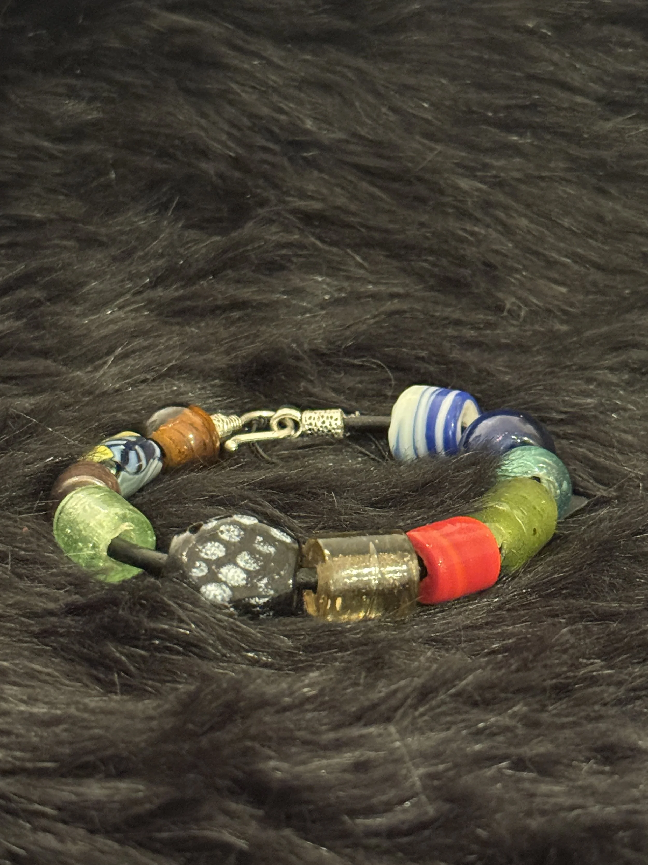 Multi-color Glass Bead (Leather Band)