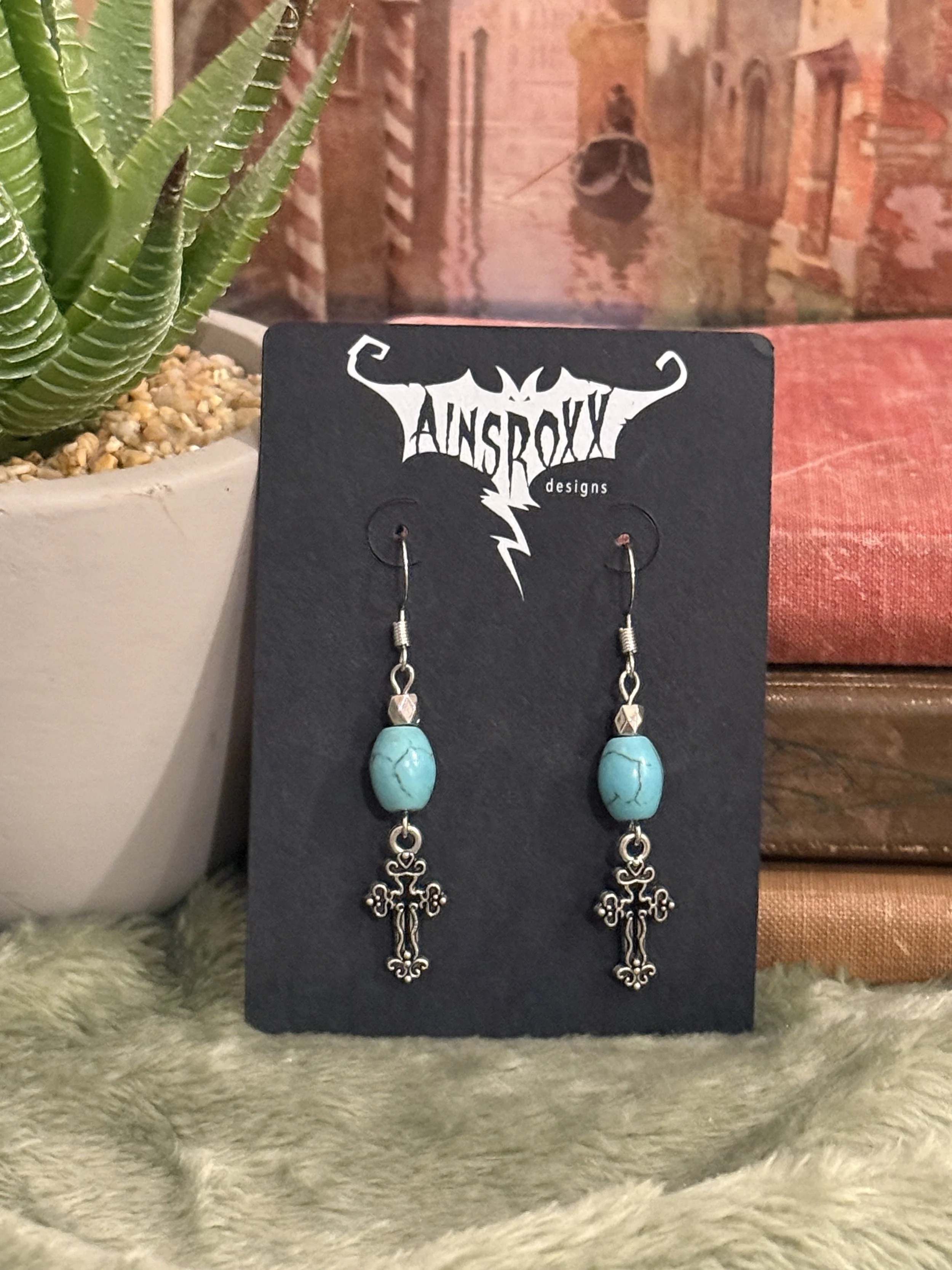 Turquoise Bead Crosses