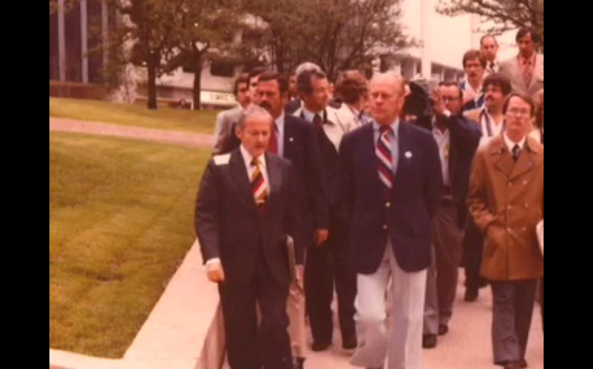  In 1974, President Gerald Ford visits Thanks-Giving Square, declaring it “a major national shrine” and establishing the Presidential Collection of Thanksgiving Proclamations to be housed there. 