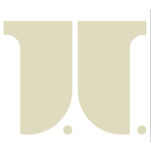 Close-up of a white, stylized, lowercase 'm' shape with rounded edges on a black background.