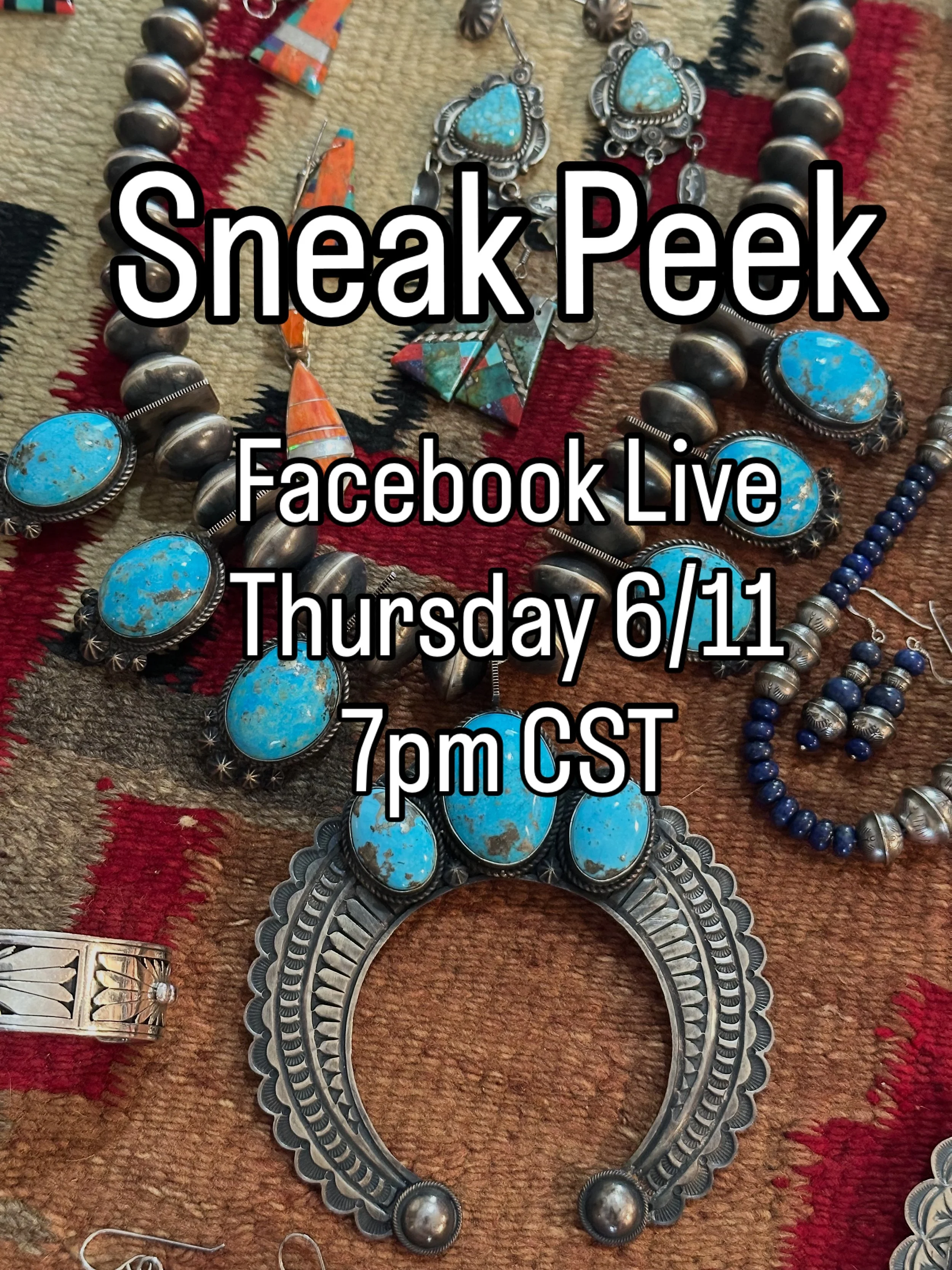 This Facebook Live Sale collection leans into a contemporary Santa Fe gallery feel &mdash; Featuring names like Tommy Singer, Andy Cadman, Leonard Nez, and Eula Wylie, this collection is full of statement pieces that blend tradition with a modern lux