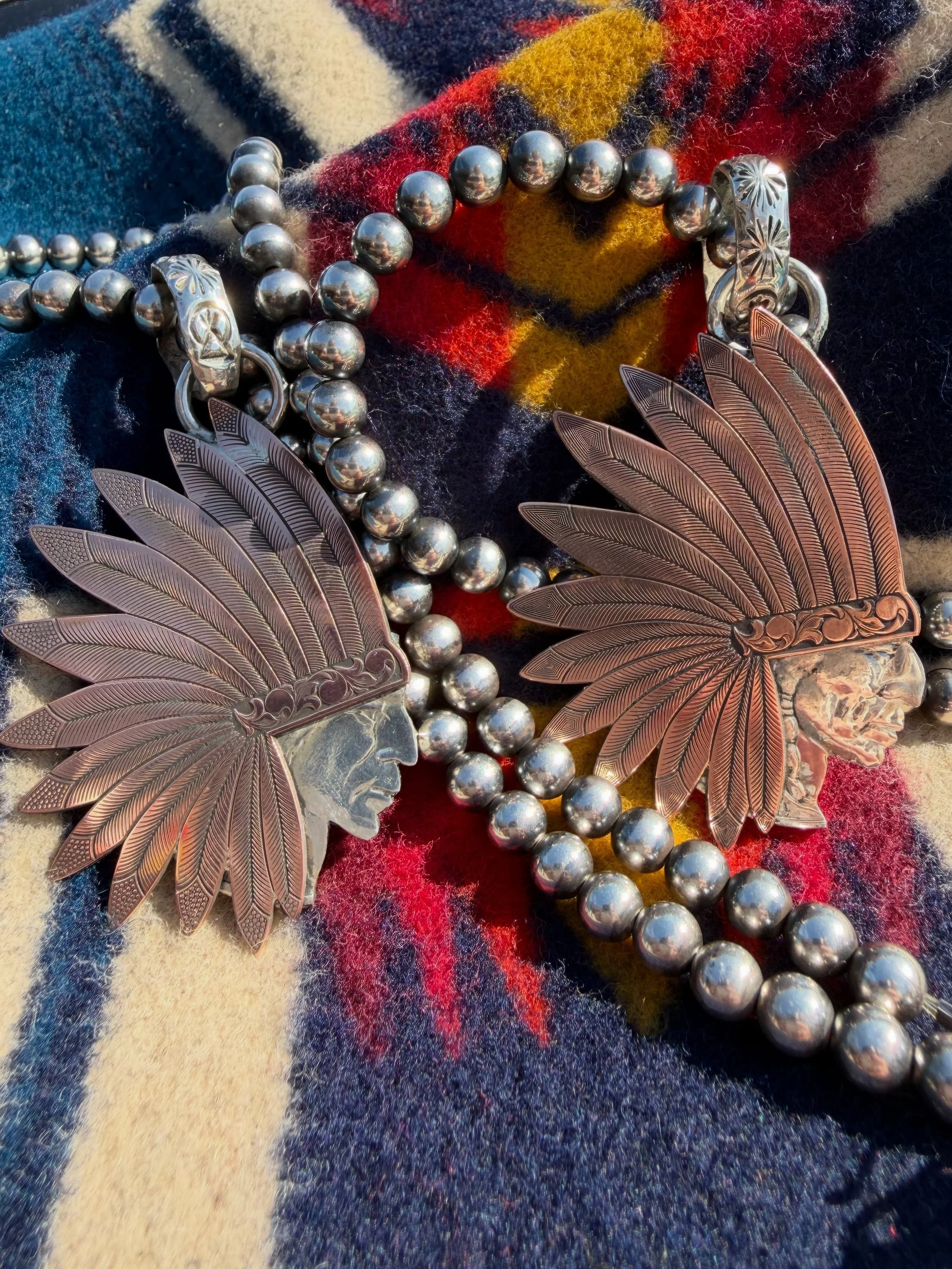 I love the way copper and silver look together! The Morgan silver dollars and silver rounds really make the copper stand out on these handmade pieces by @leatherchief . So much beautiful detail in both!

Both are available for $600 each! Feel free to
