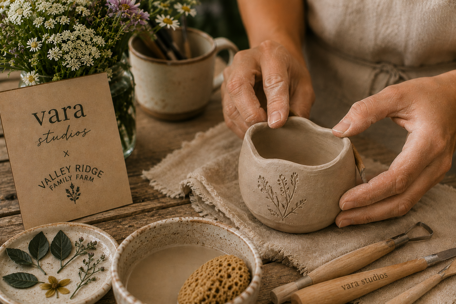 Pottery on the Barn Porch with Vara Studios