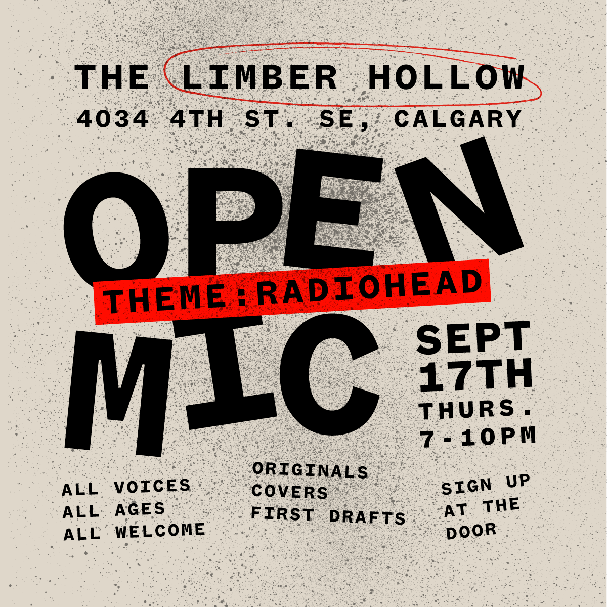 September Open Mic - Theme: Radiohead