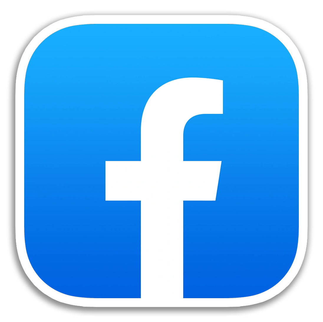 Facebook logo with a blue gradient background and a white lowercase 'f'