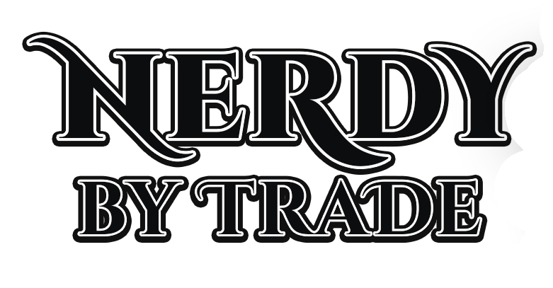 Text reading 'Nerdy by Trade' in white lettering on a black background.